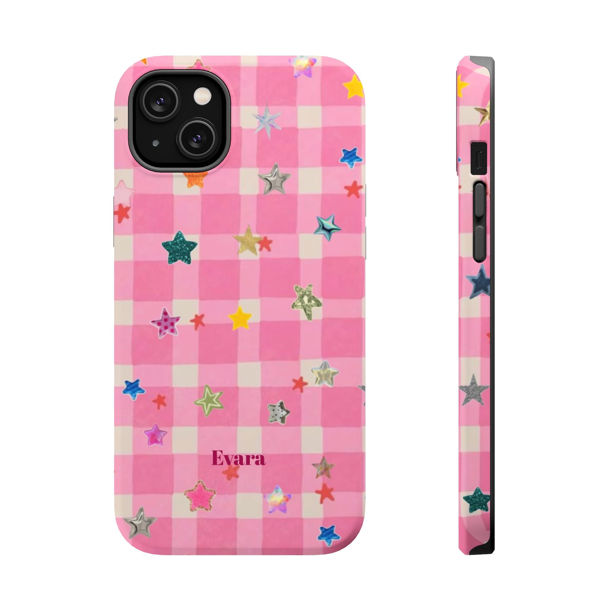Pink Gingham Star Phone Case- Magsafe