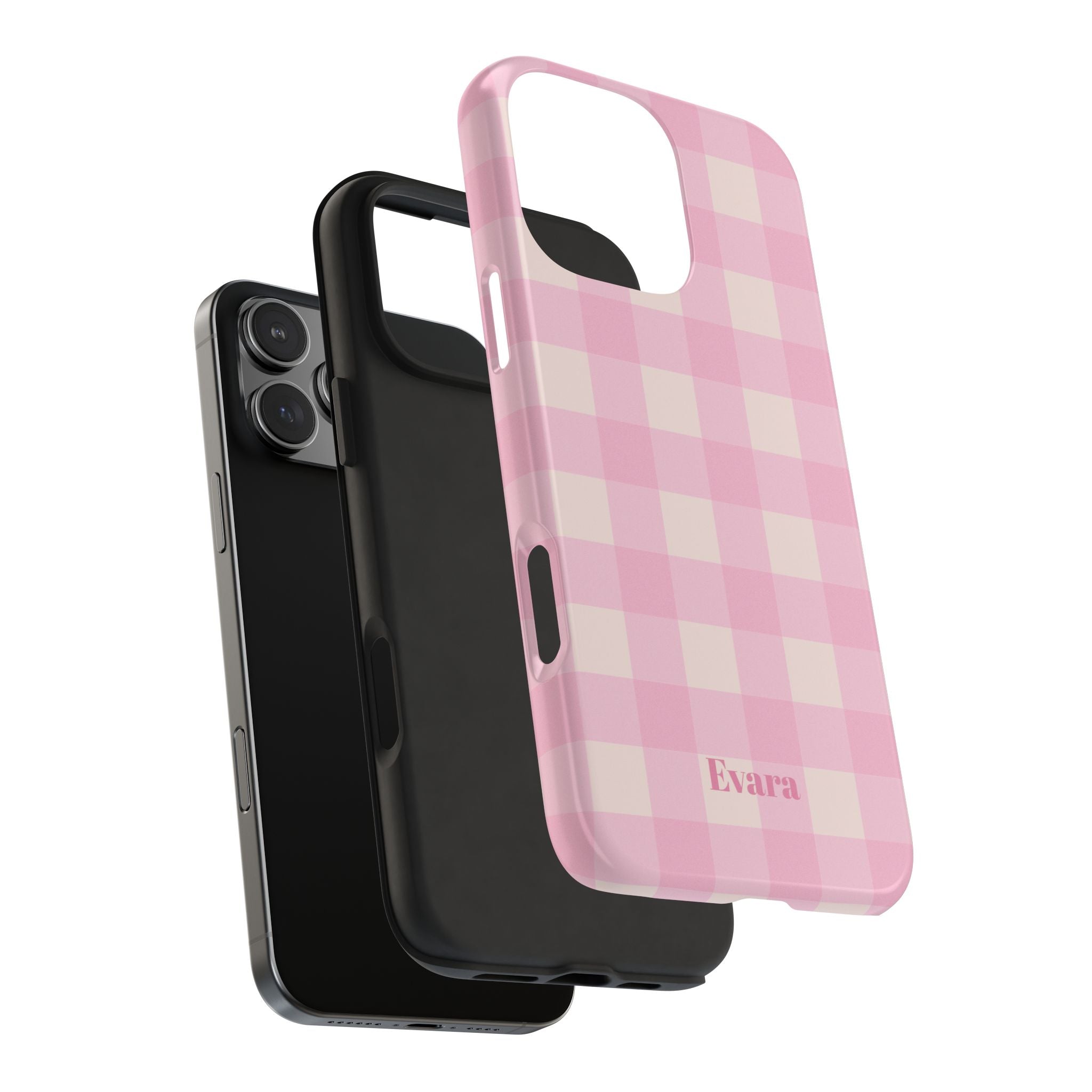 Large Pink Gingham Phone Case