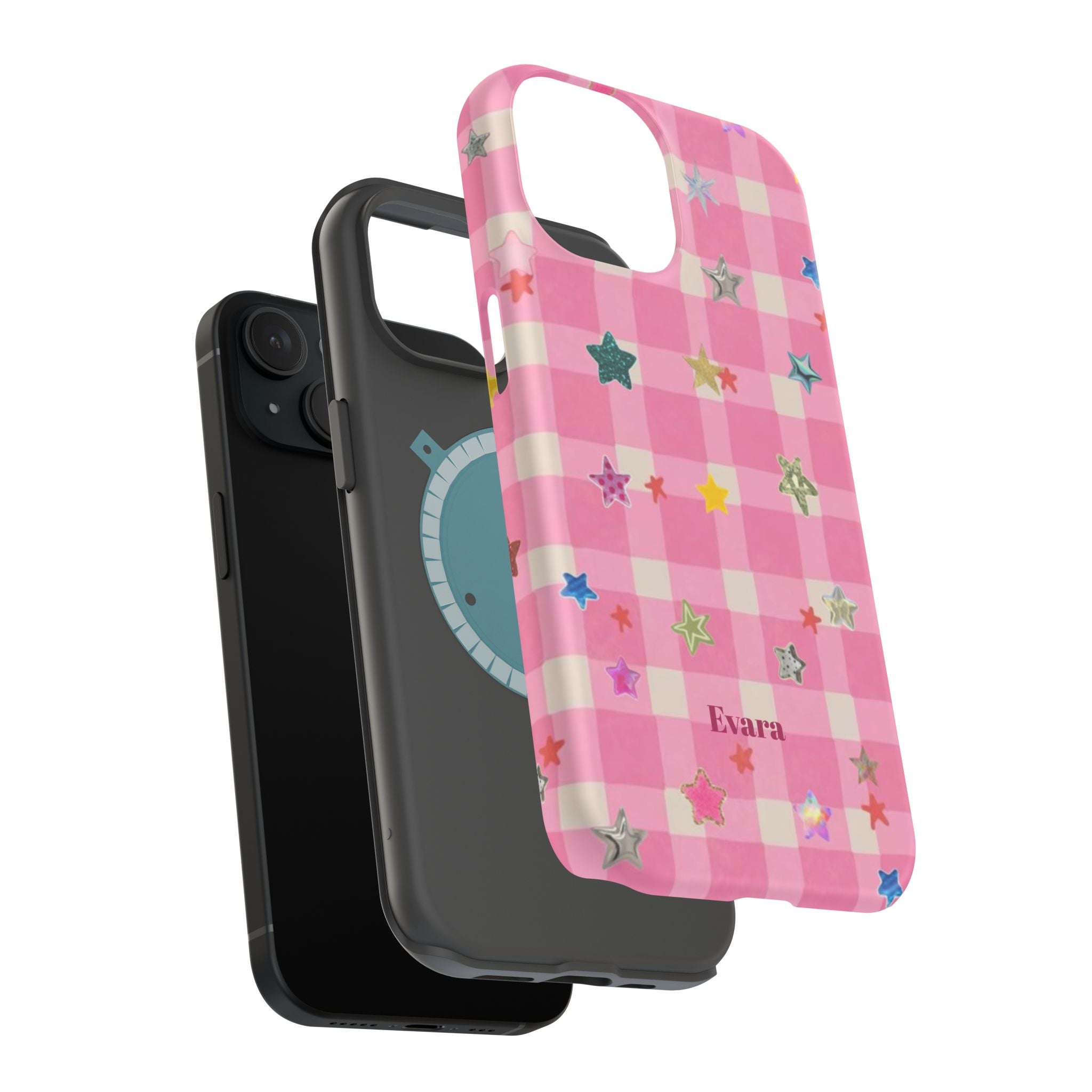 Pink Gingham Star Phone Case- Magsafe