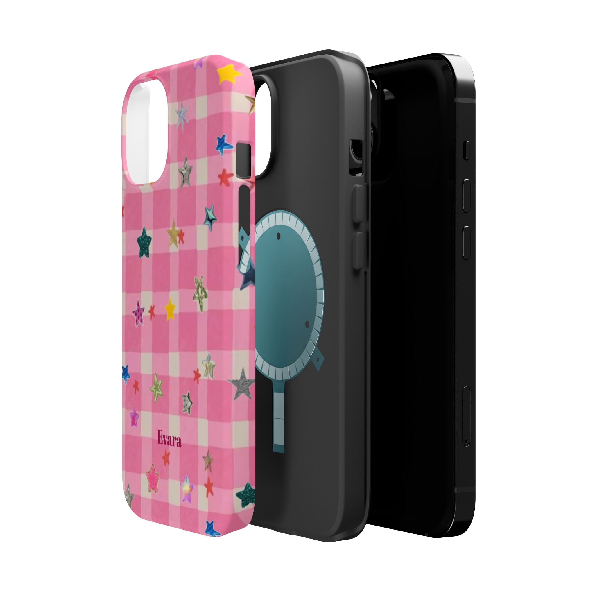 Pink Gingham Star Phone Case- Magsafe