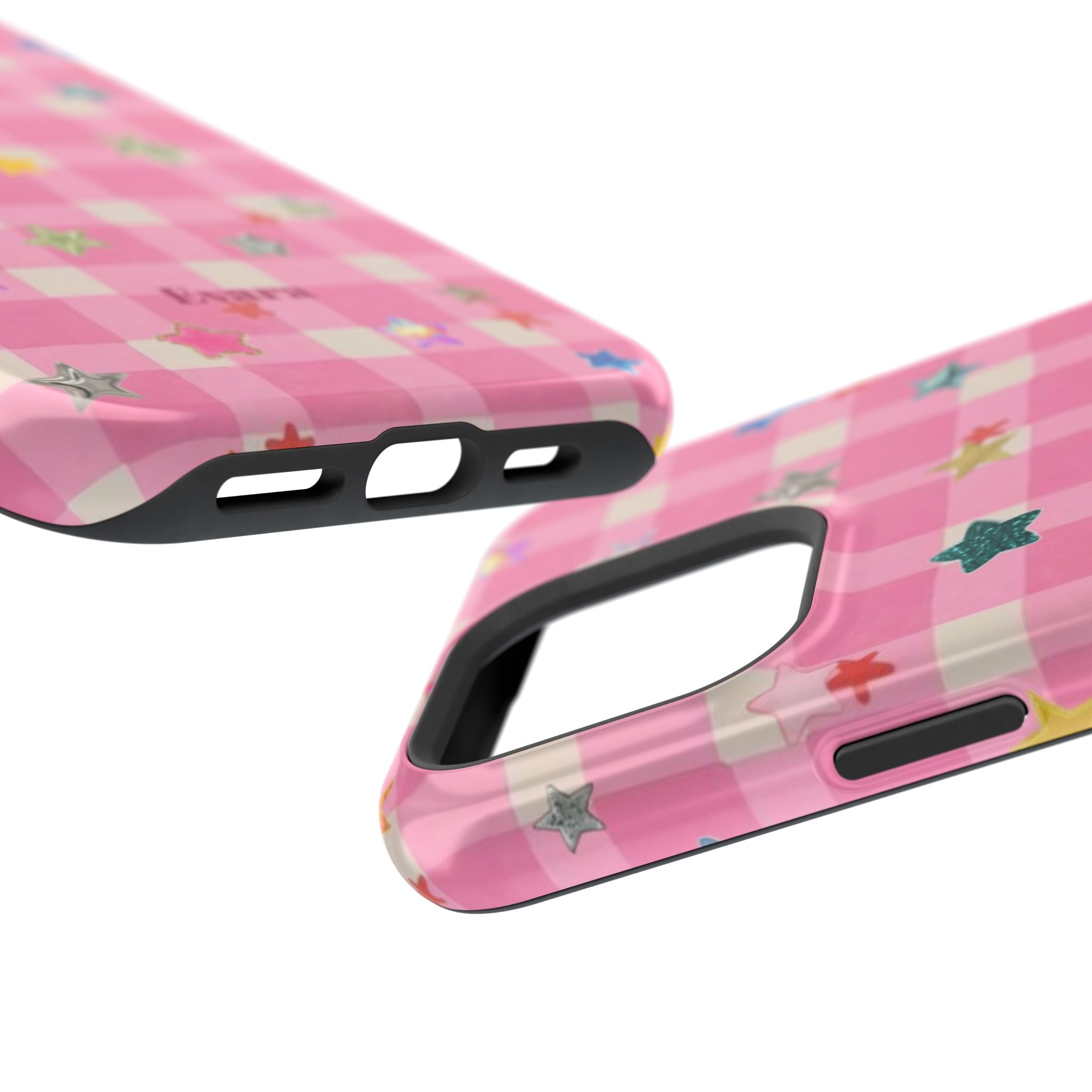 Pink Gingham Star Phone Case- Magsafe