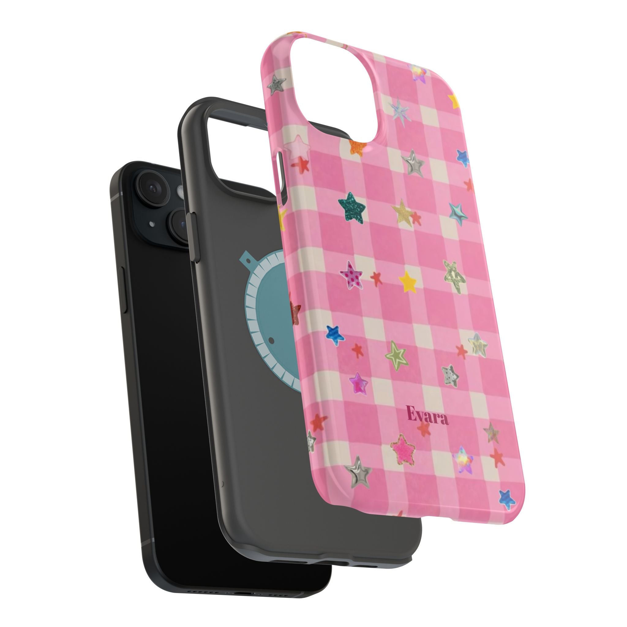 Pink Gingham Star Phone Case- Magsafe