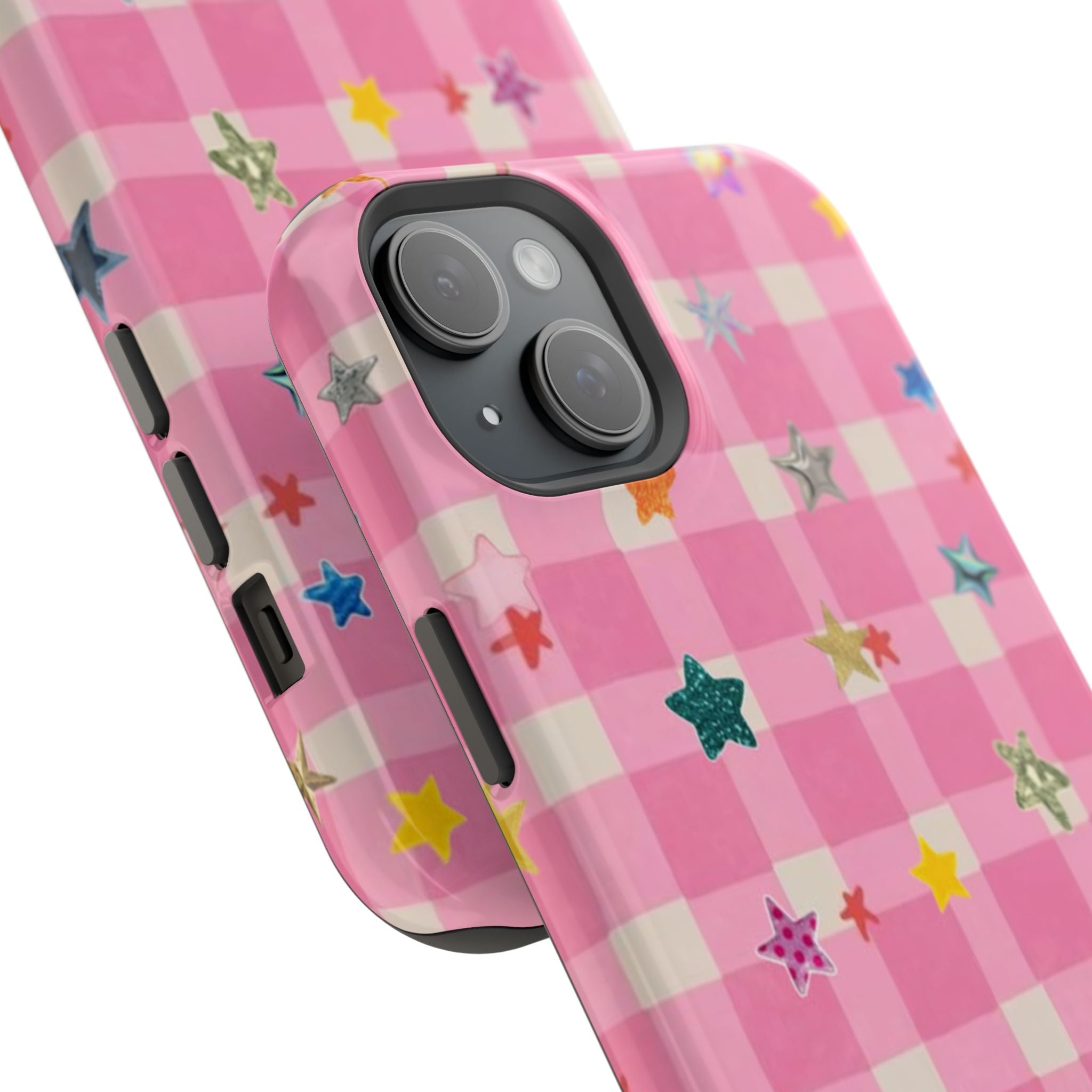 Pink Gingham Star Phone Case- Magsafe
