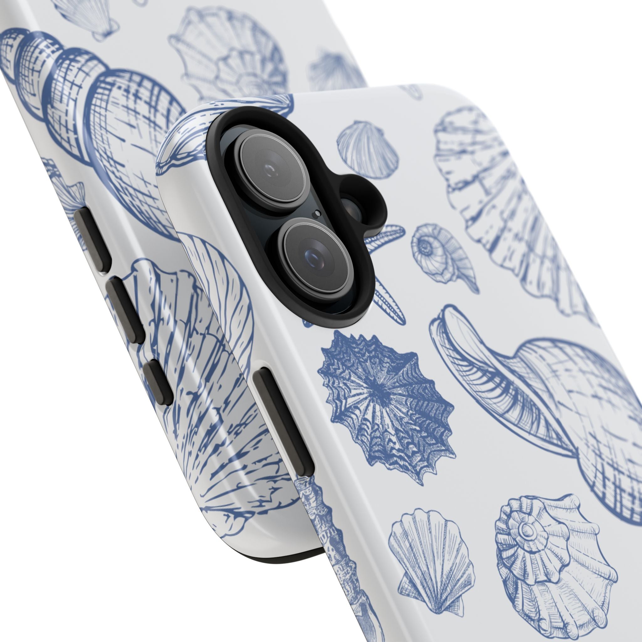 Blue Coastal Shell Pattern Phone Case