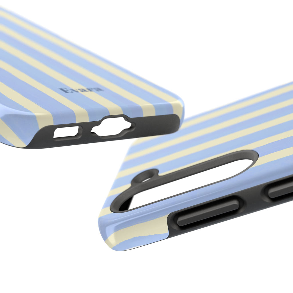 Pastel Blue & Cream Stripe Phone Case