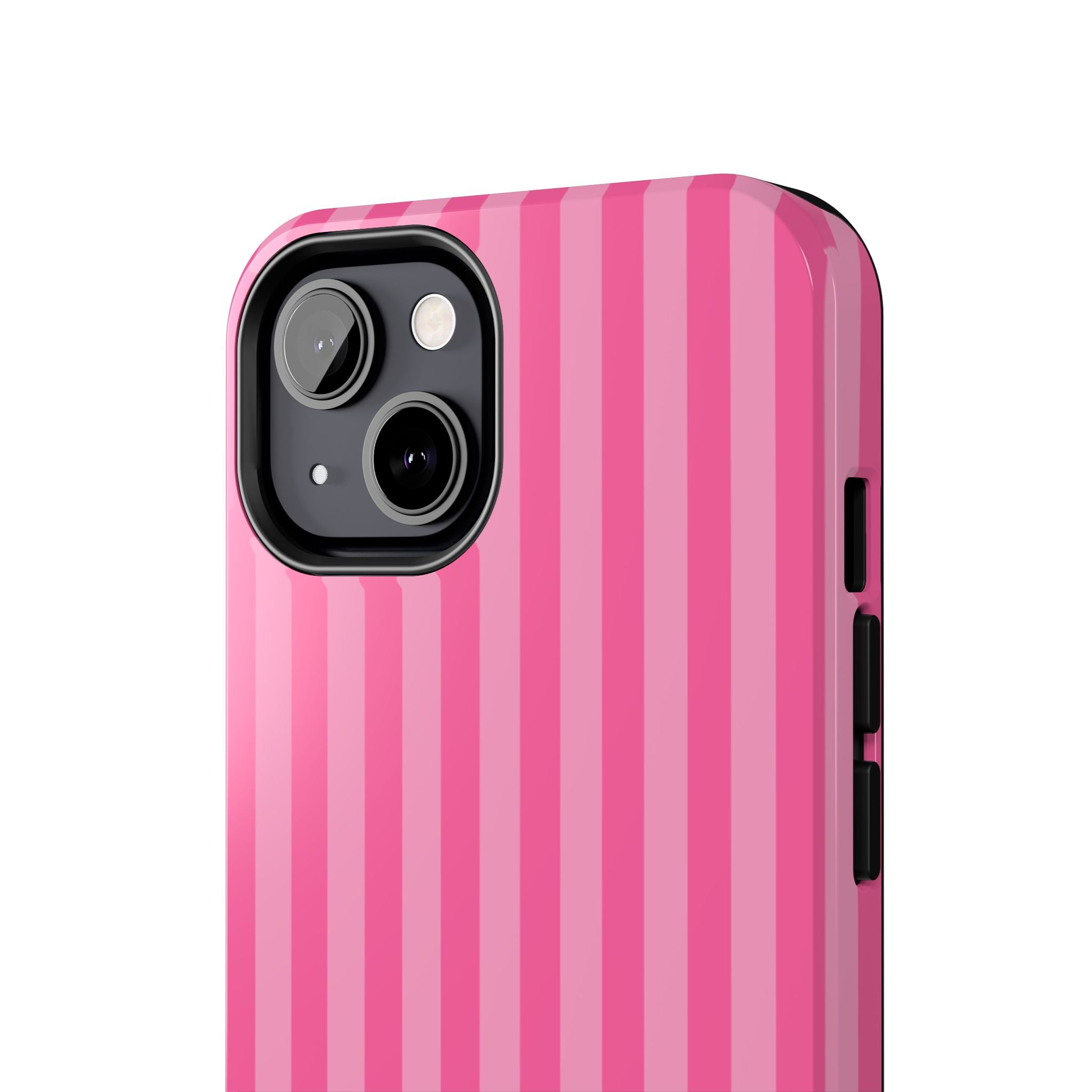 Pink Vertical Stripe Phone Case — Personalized Name Option