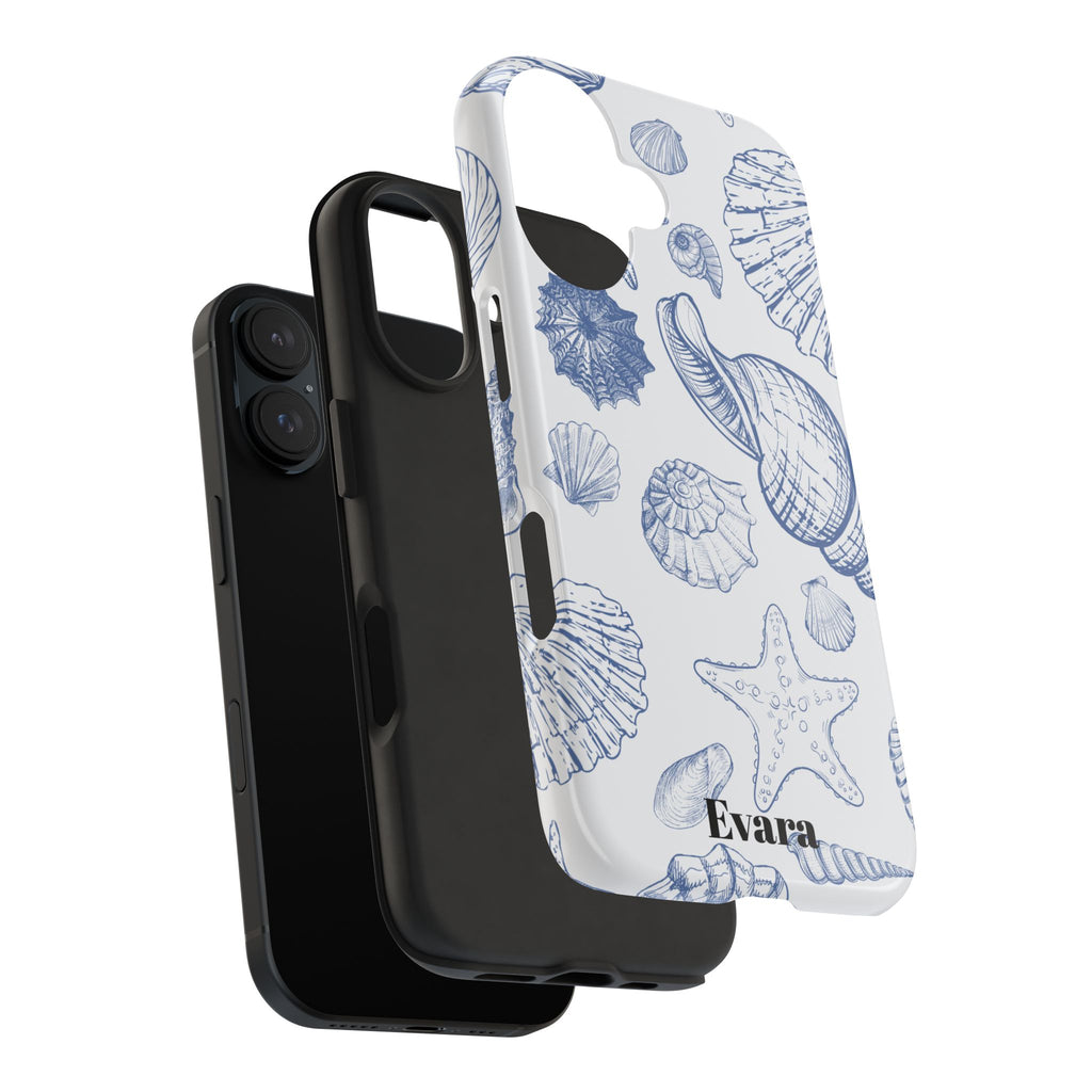 Blue Coastal Shell Pattern Phone Case