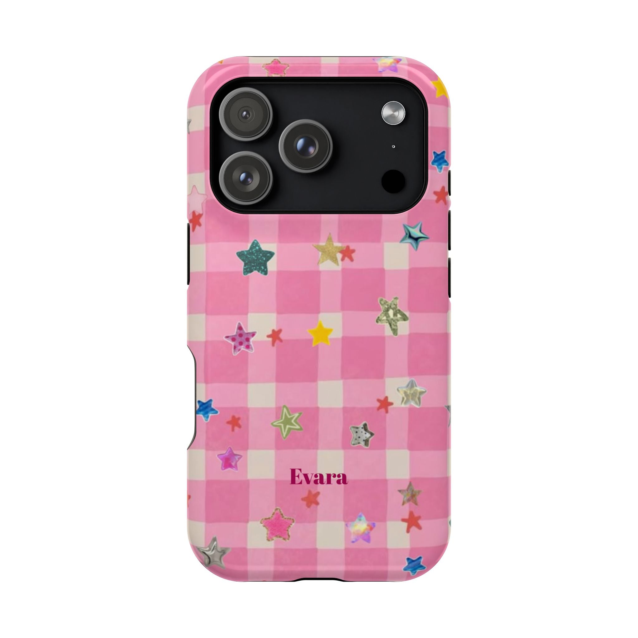 Pink Gingham Star Phone Case- Magsafe
