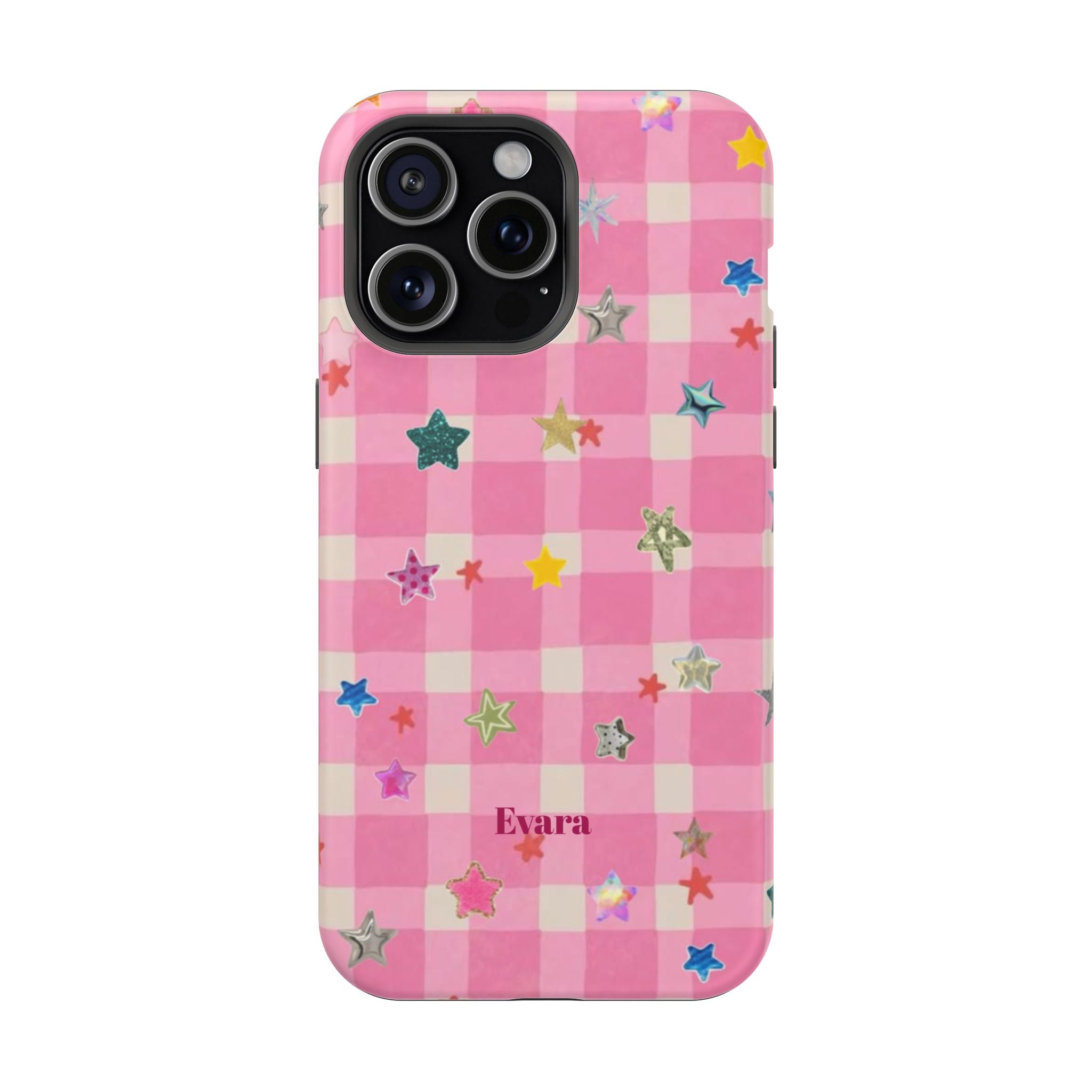 Pink Gingham Star Phone Case- Magsafe
