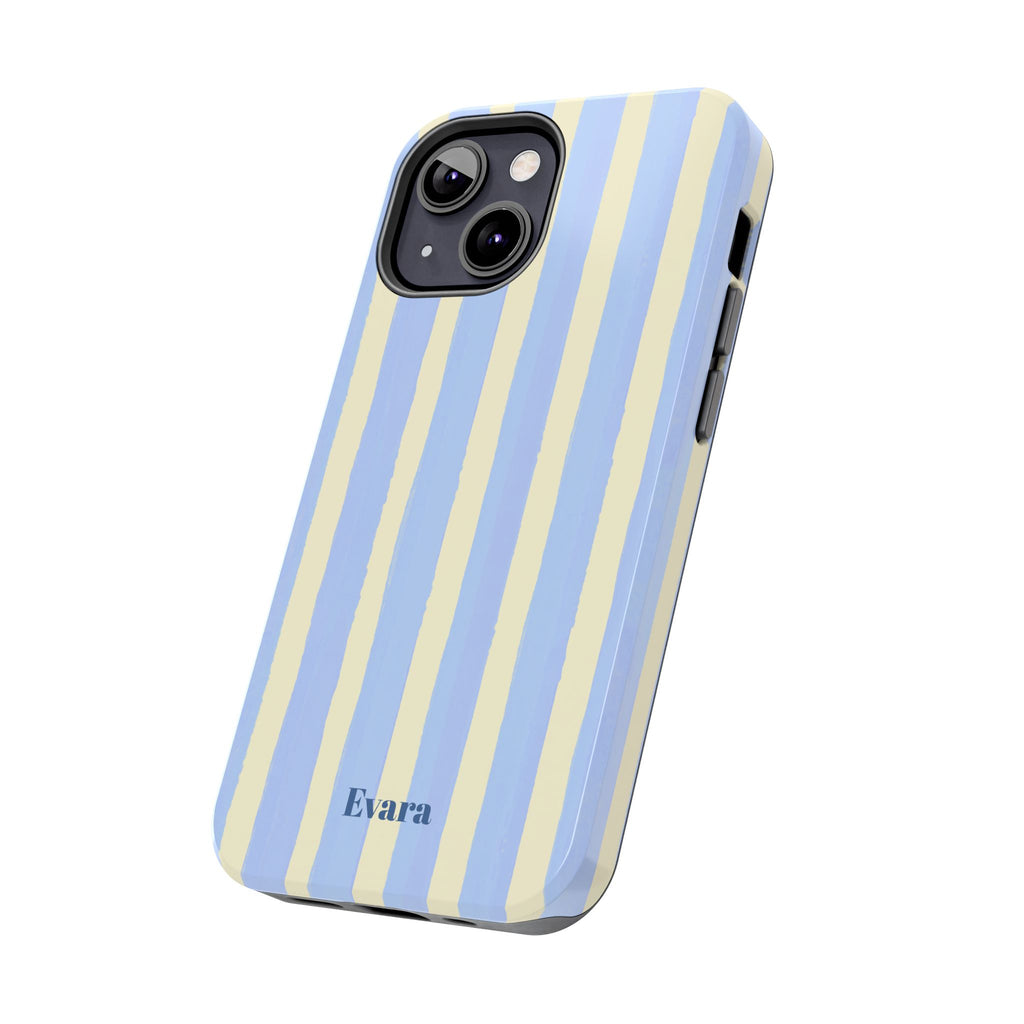 Pastel Blue & Cream Stripe Phone Case
