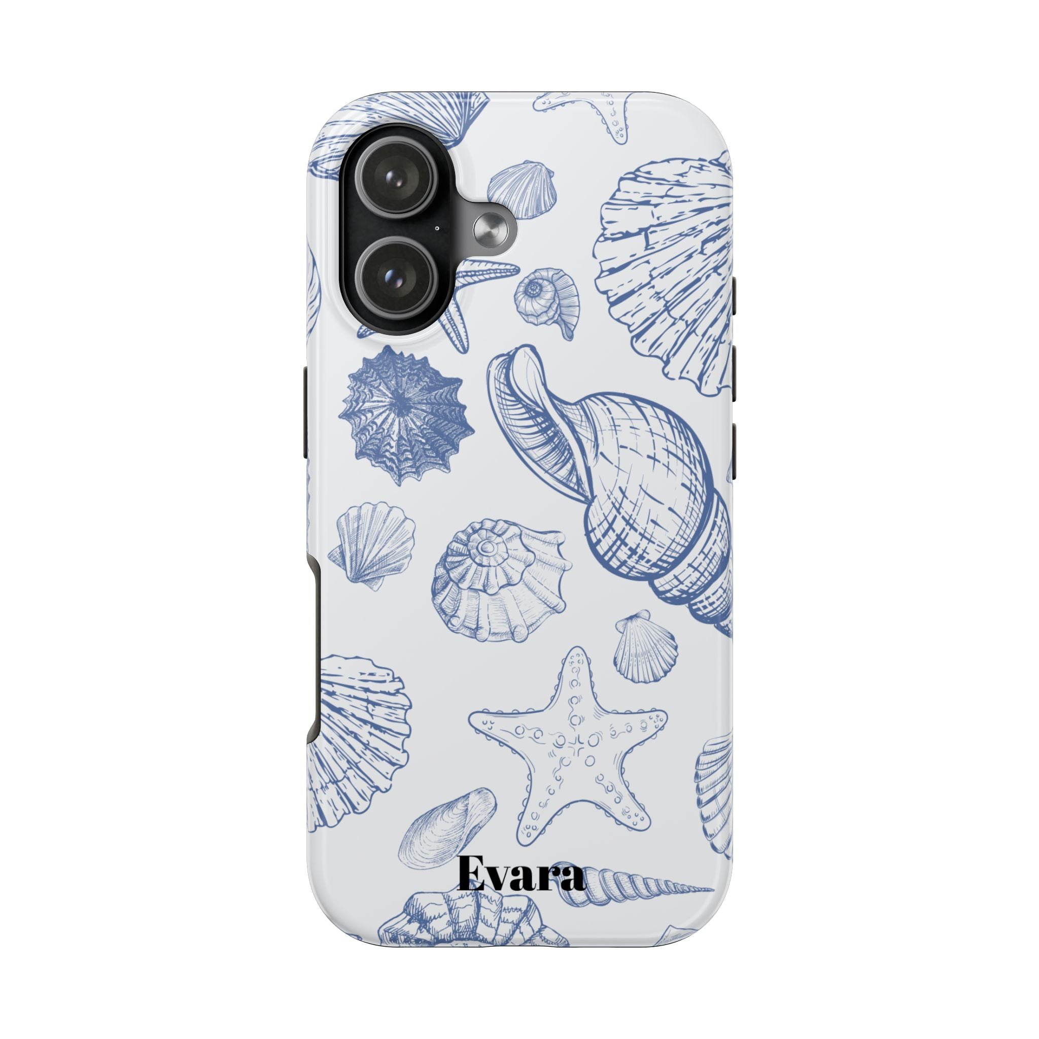 Blue Coastal Shell Pattern Phone Case