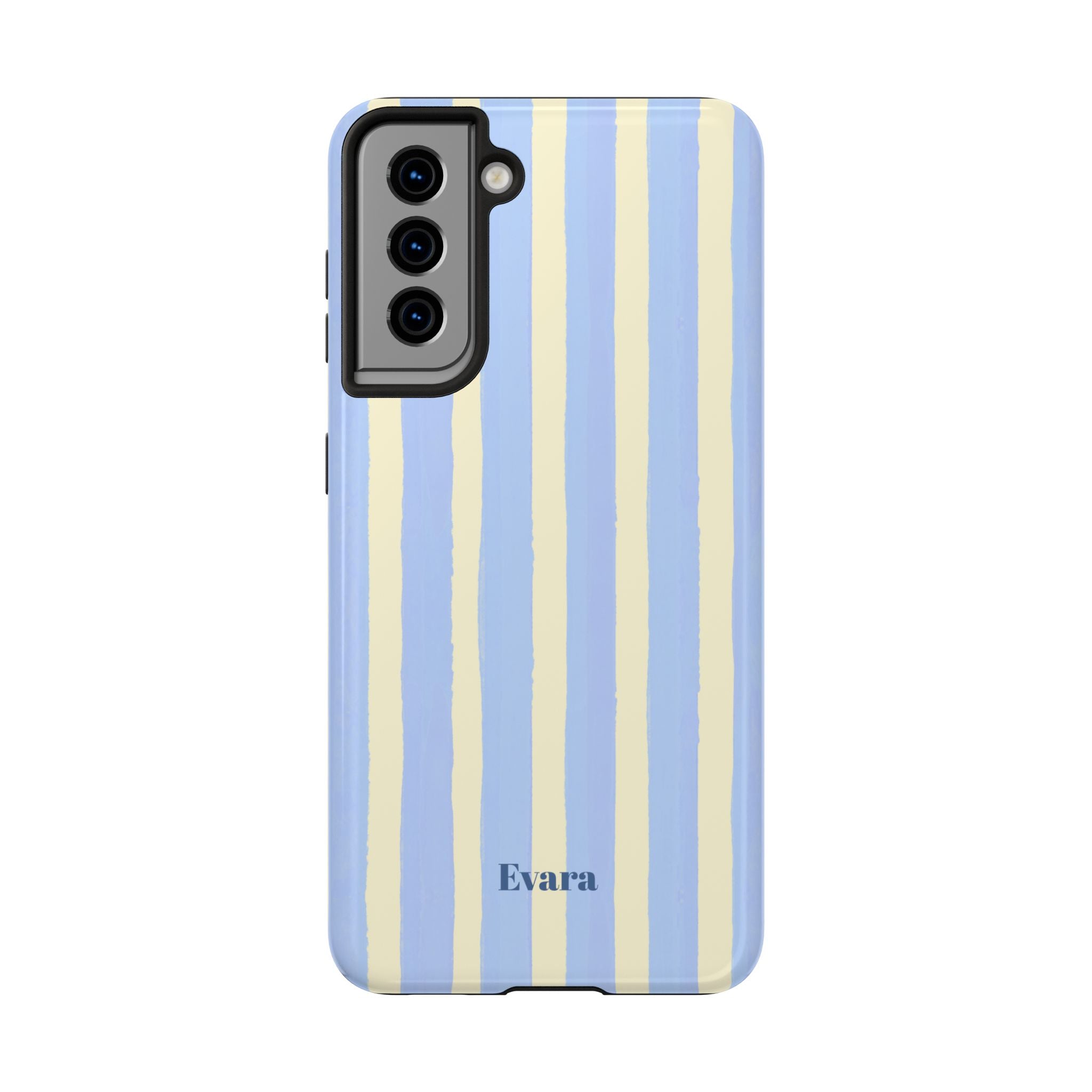 Pastel Blue & Cream Stripe Phone Case