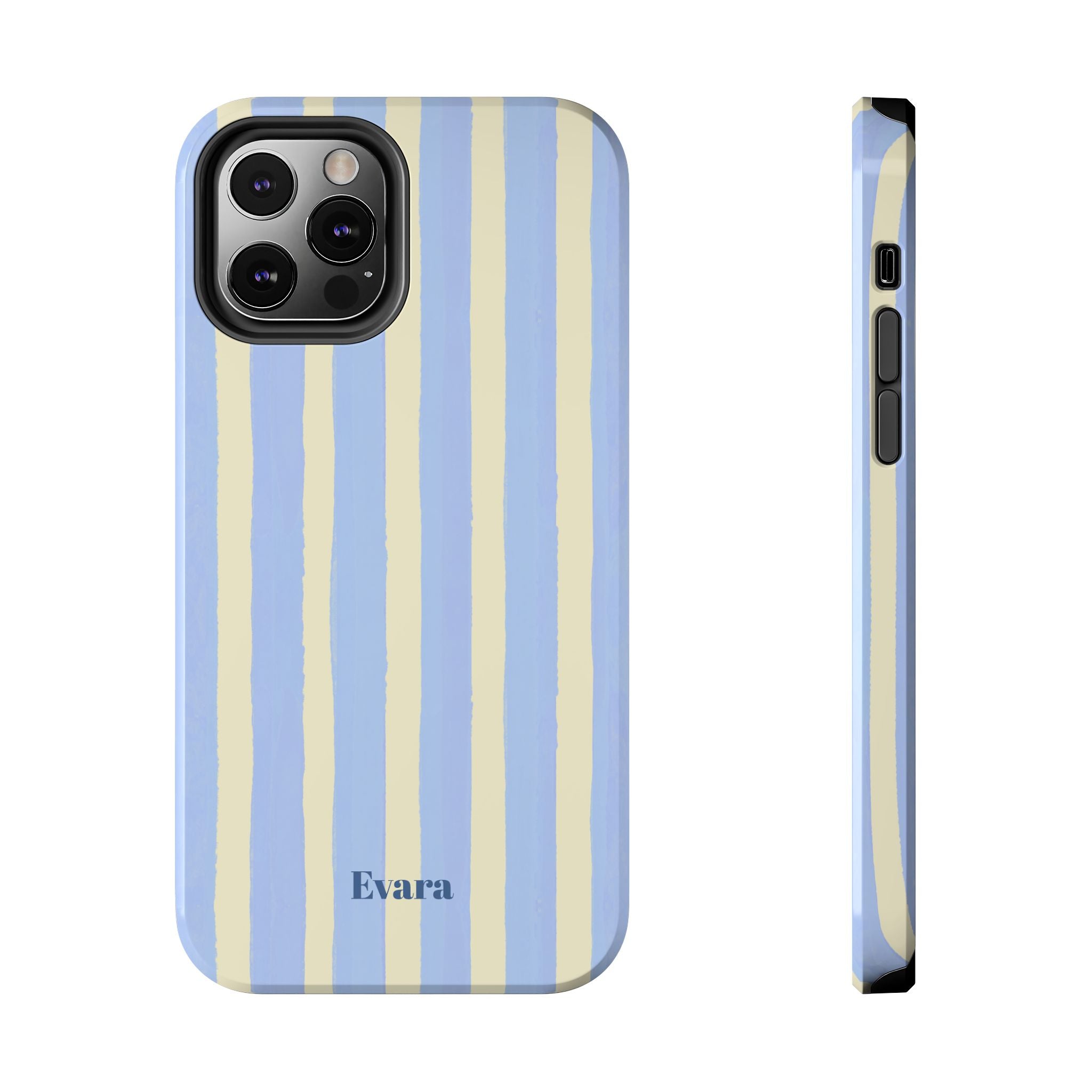 Pastel Blue & Cream Stripe Phone Case