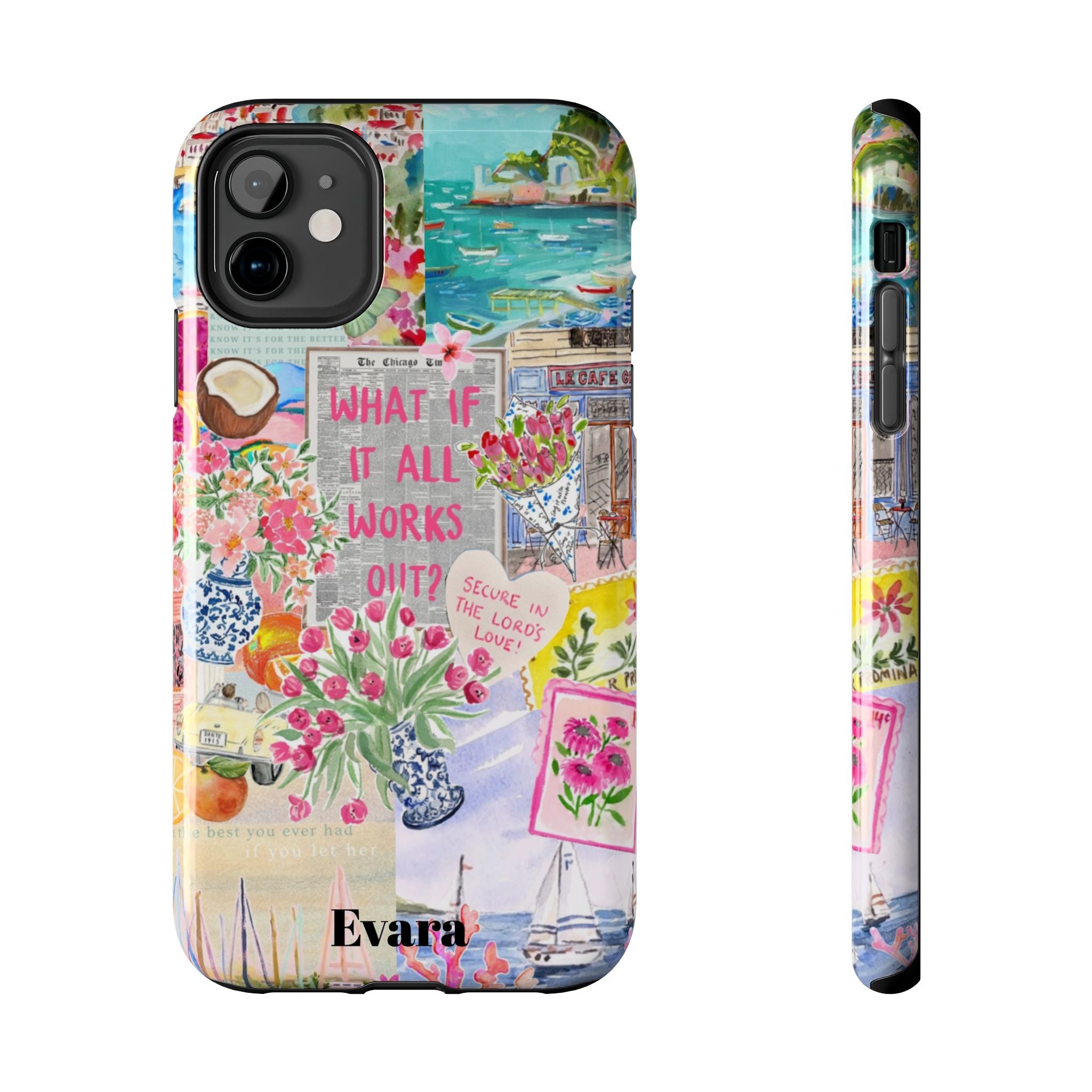 "What If It All Works Out?" Floral Collage Phone Case