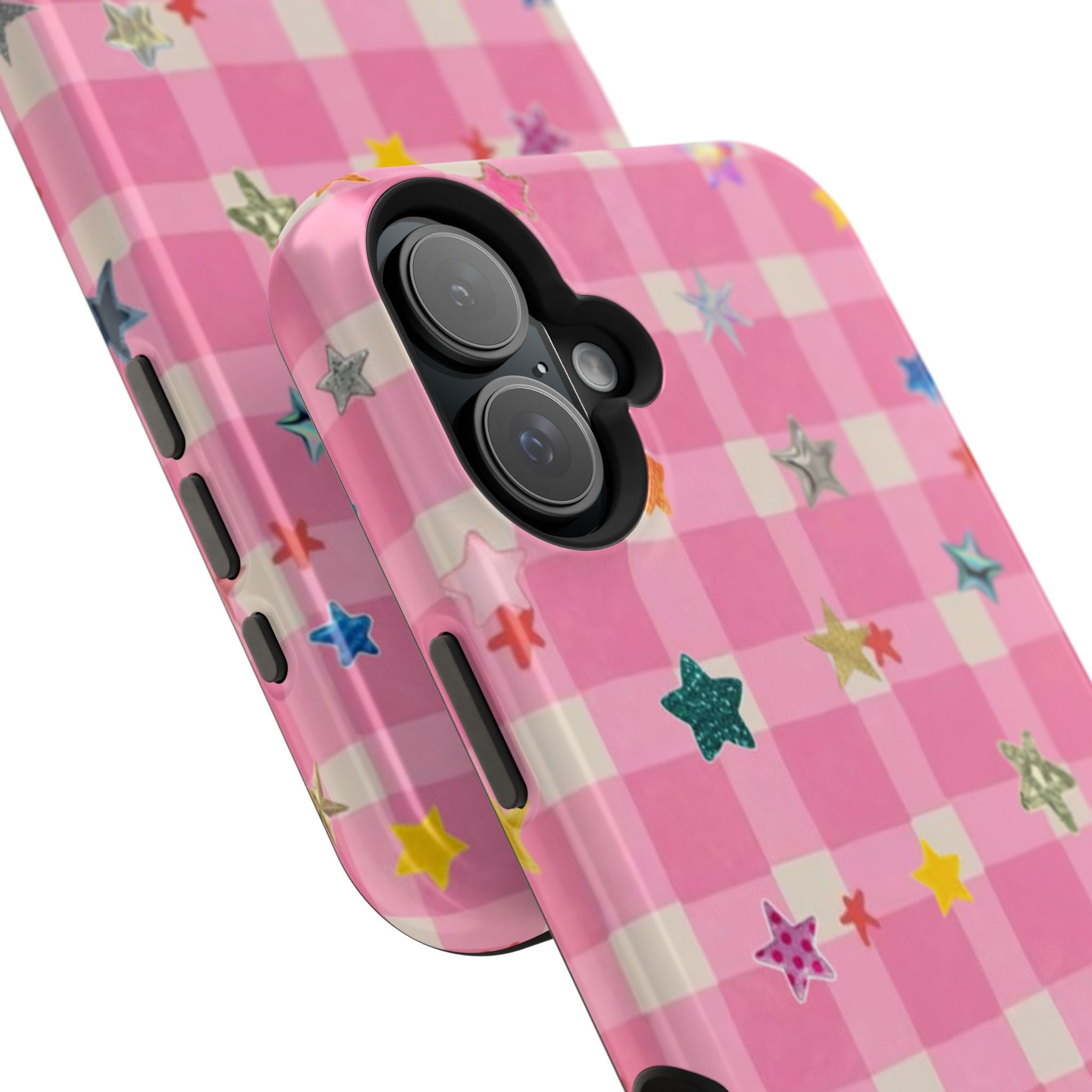 Pink Gingham Star Phone Case- Magsafe