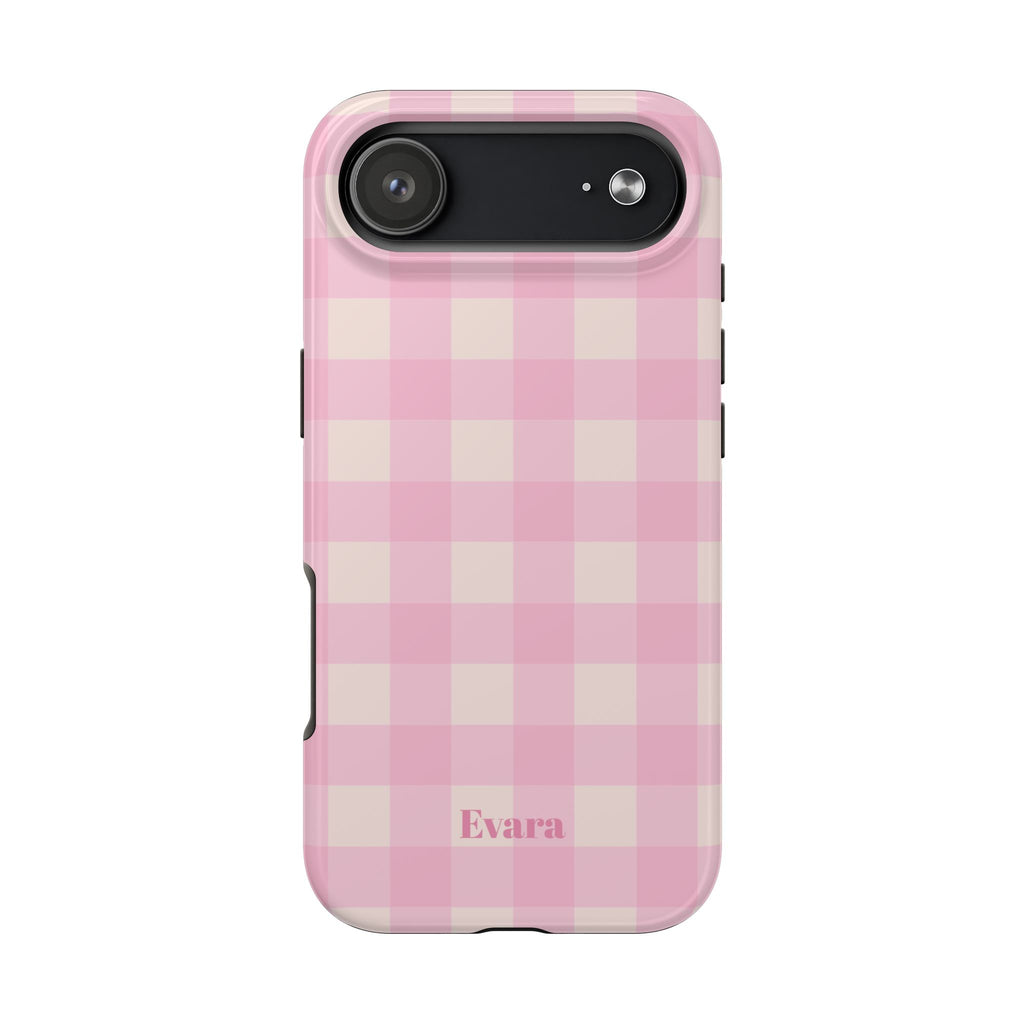 Large Pink Gingham Phone Case