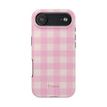 Large Pink Gingham Phone Case