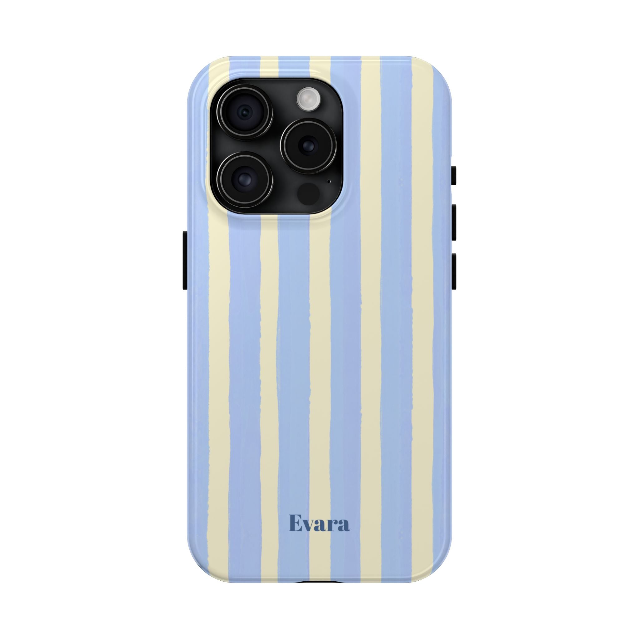 Pastel Blue & Cream Stripe Phone Case