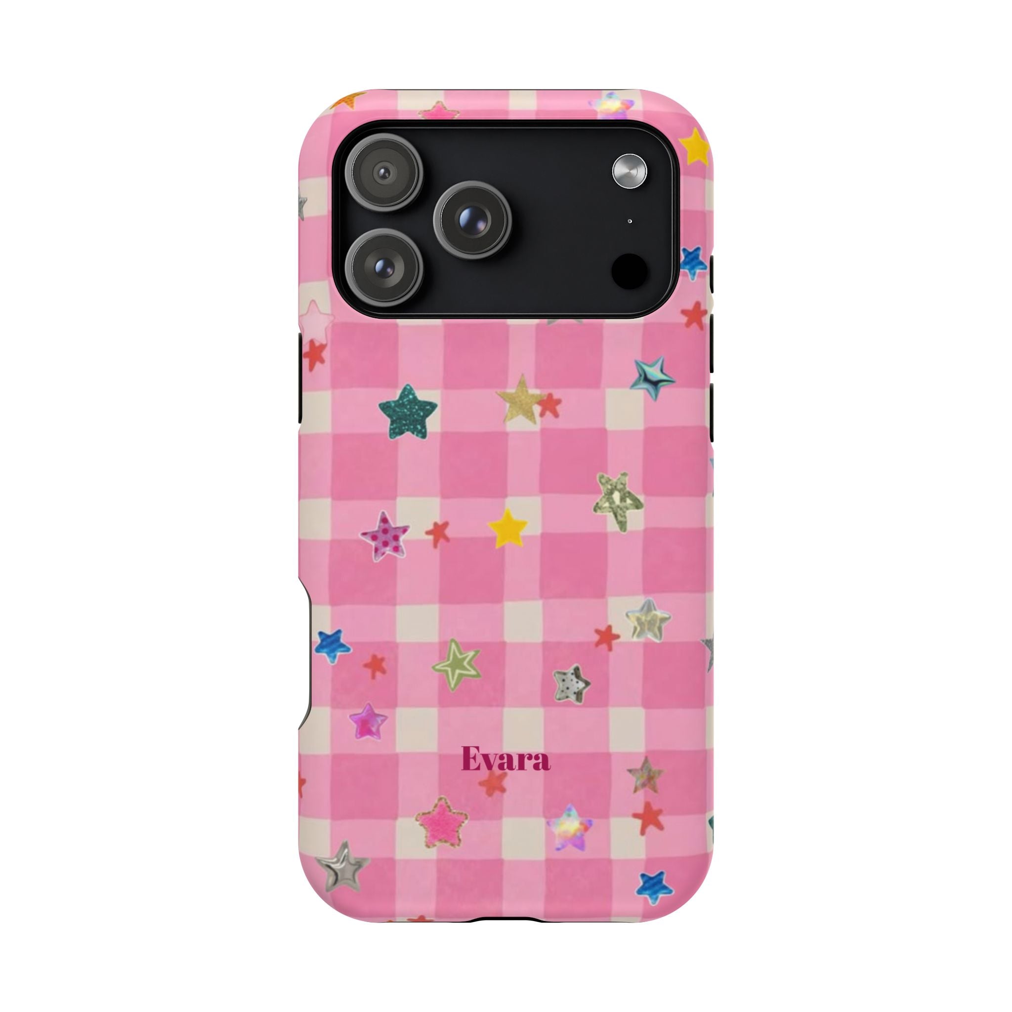 Pink Gingham Star Phone Case- Magsafe
