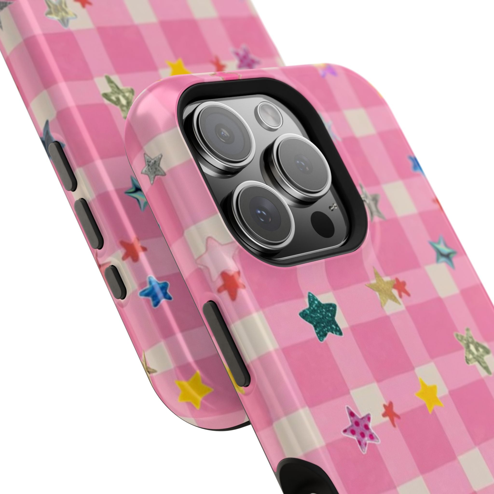 Pink Gingham Star Phone Case- Magsafe