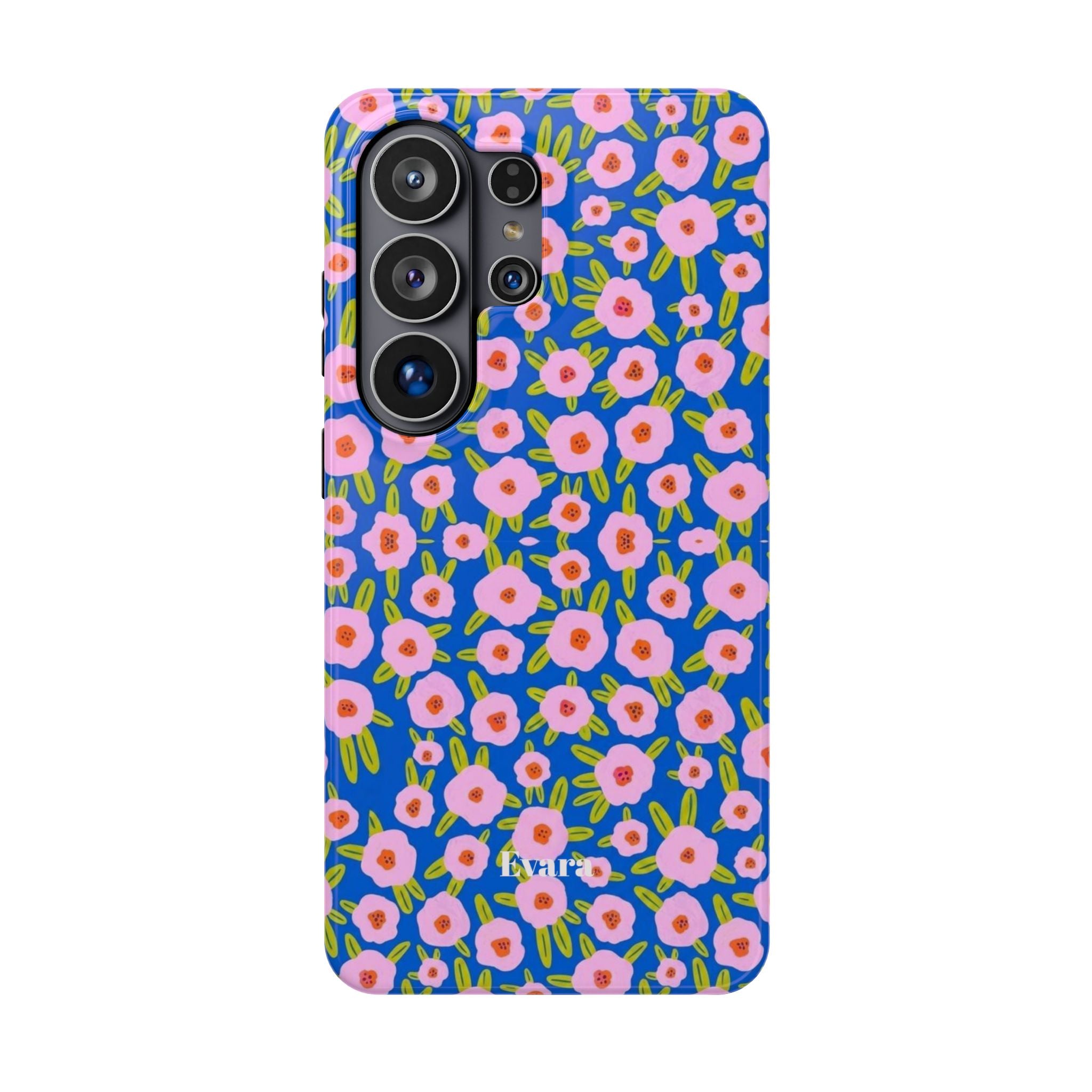 Bright Blue & Pink Floral Phone Case- Magsafe