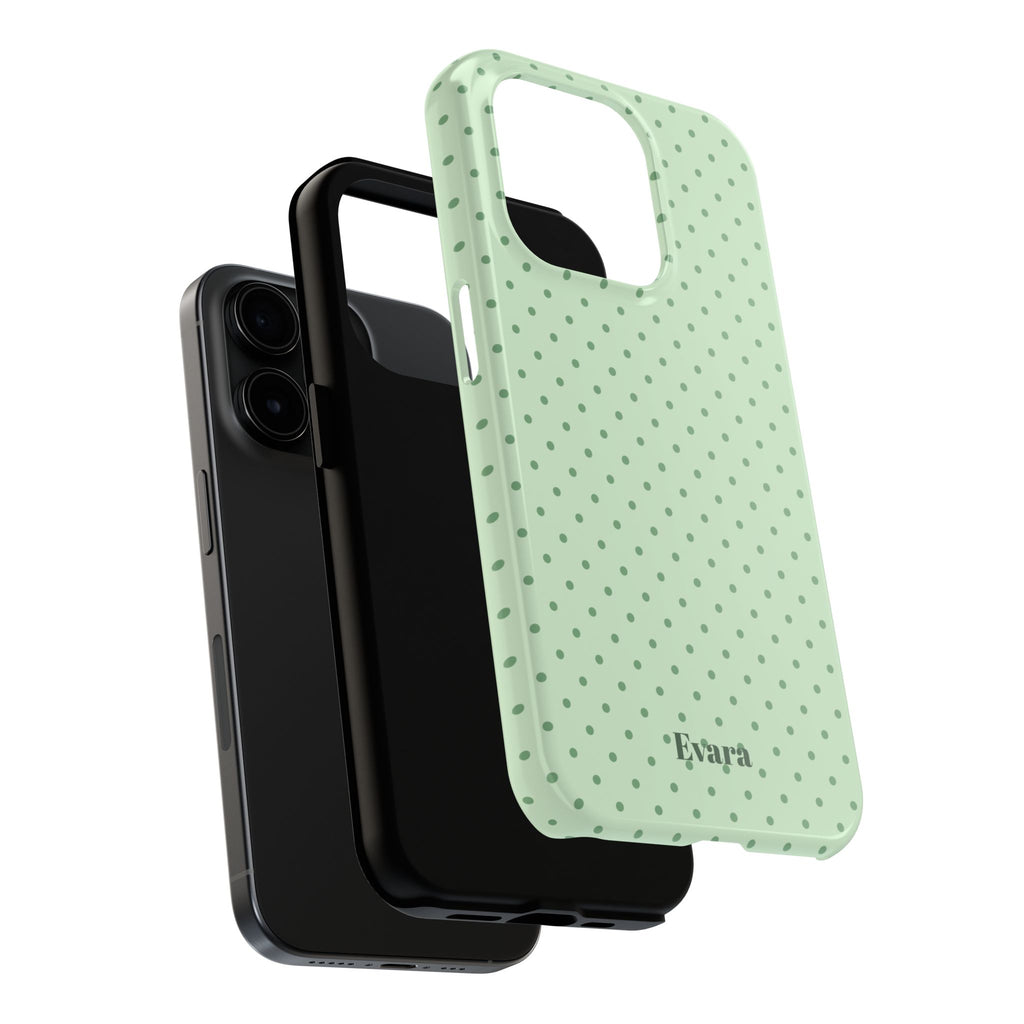 Mint Polka Dot Tough Phone Case — Protective Stylish Phone Cover
