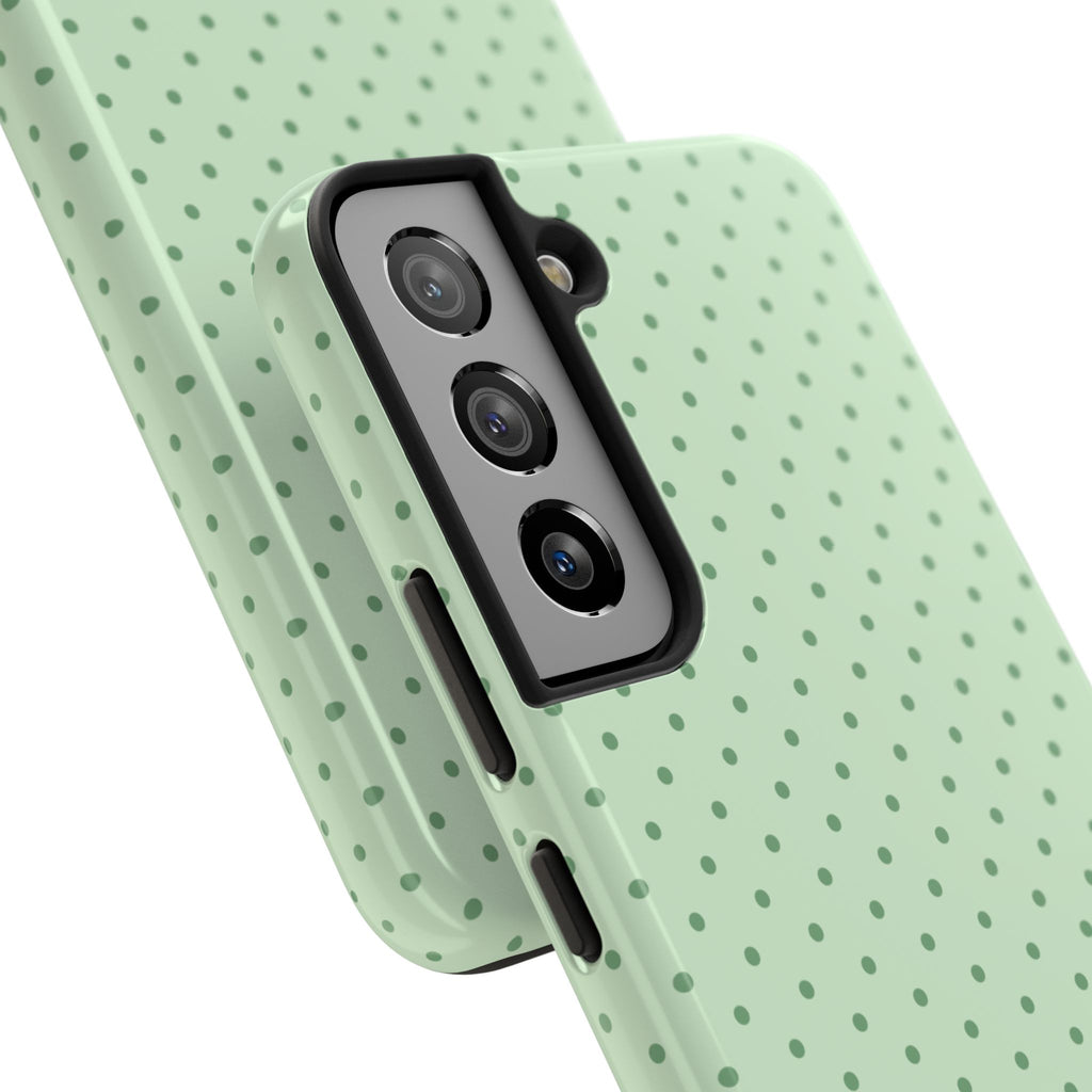 Mint Polka Dot Tough Phone Case — Protective Stylish Phone Cover