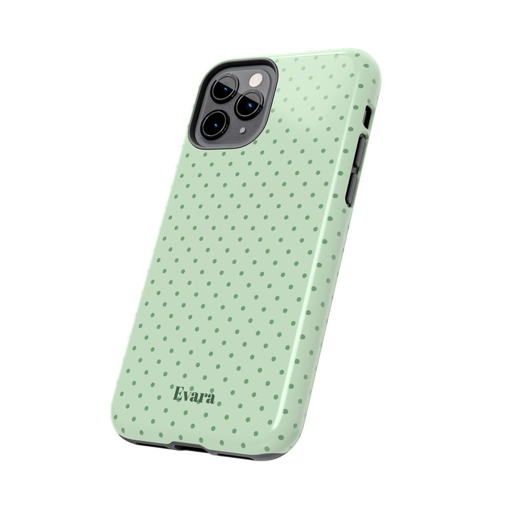 Mint Polka Dot Tough Phone Case — Protective Stylish Phone Cover