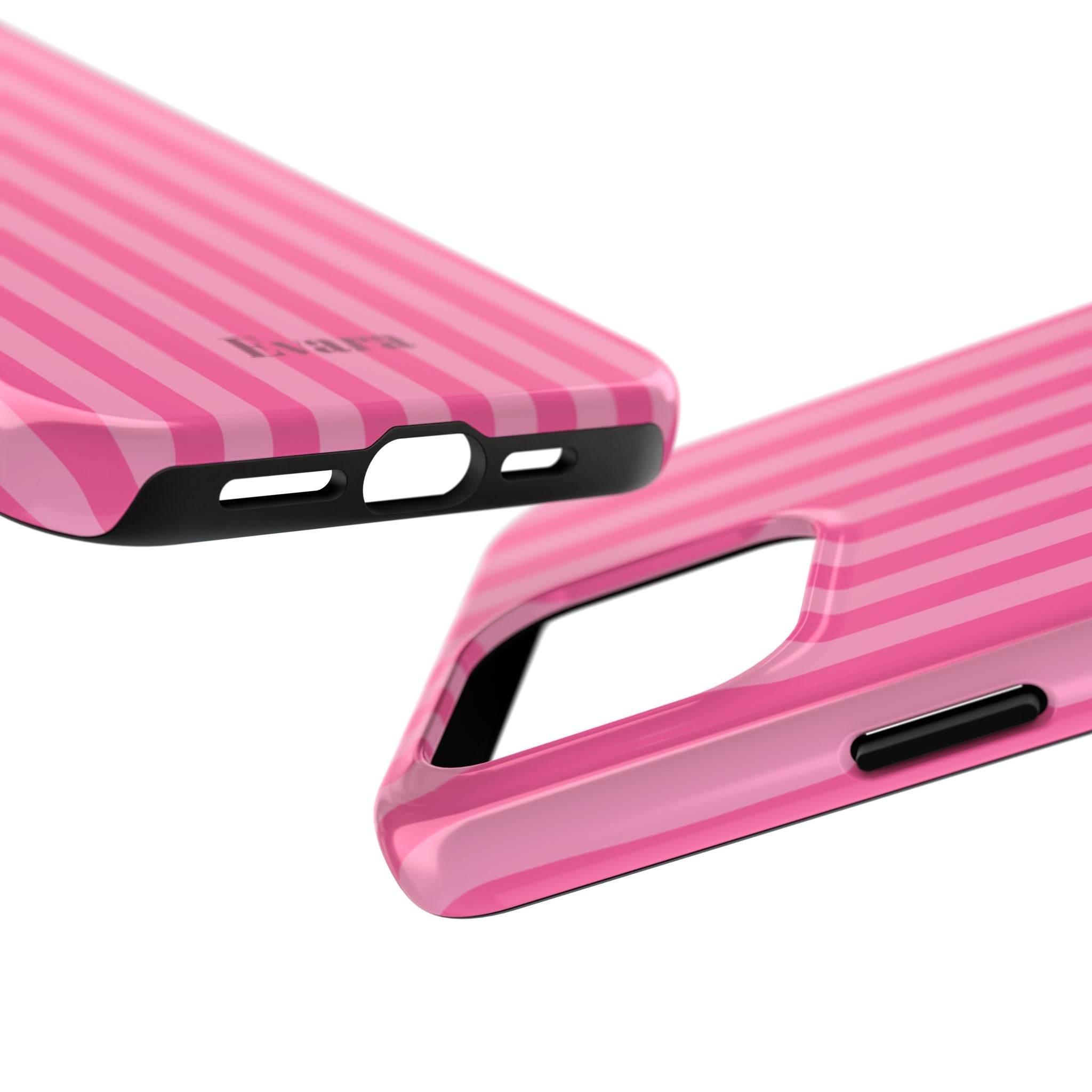 Pink Vertical Stripe Phone Case — Personalized Name Option