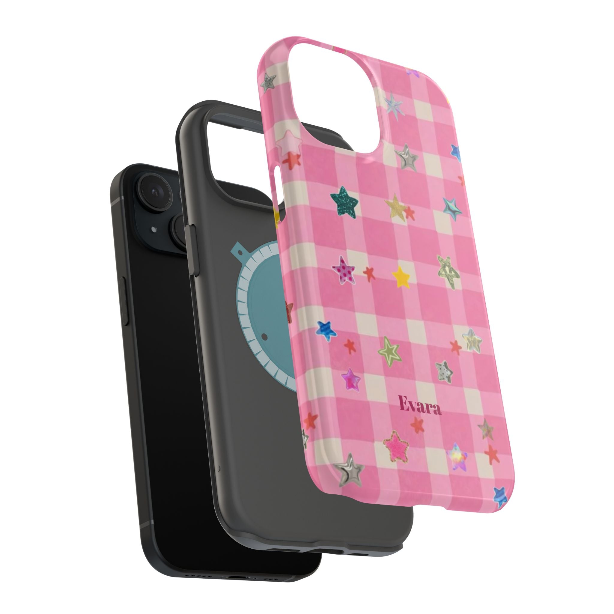 Pink Gingham Star Phone Case- Magsafe