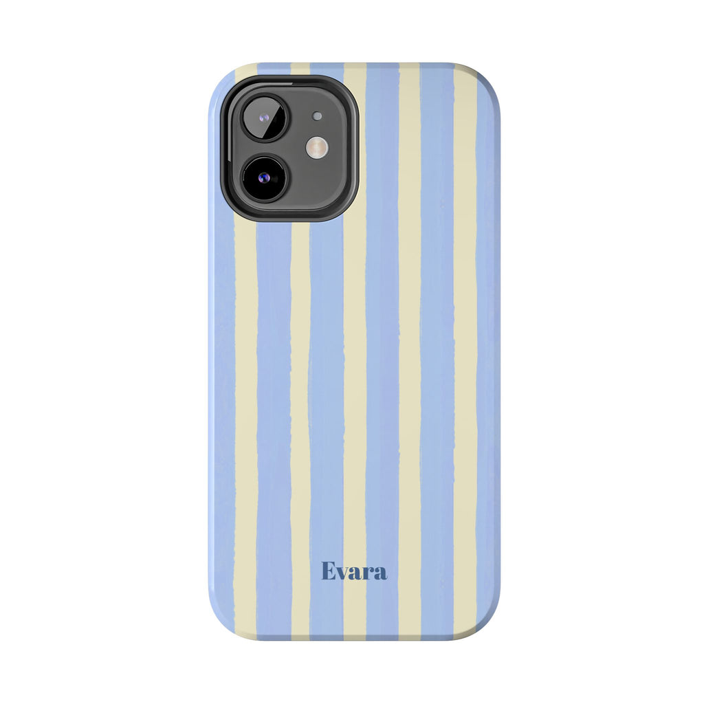 Pastel Blue & Cream Stripe Phone Case