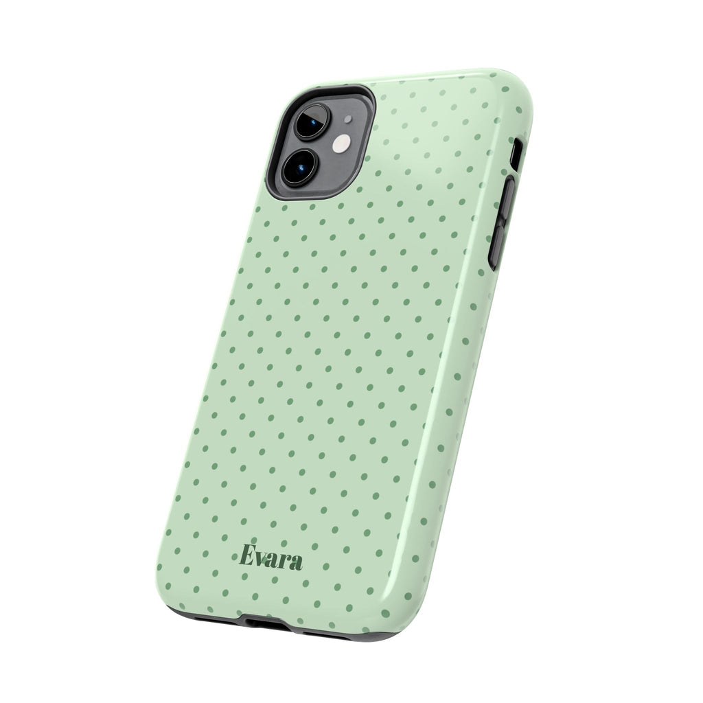 Mint Polka Dot Tough Phone Case — Protective Stylish Phone Cover