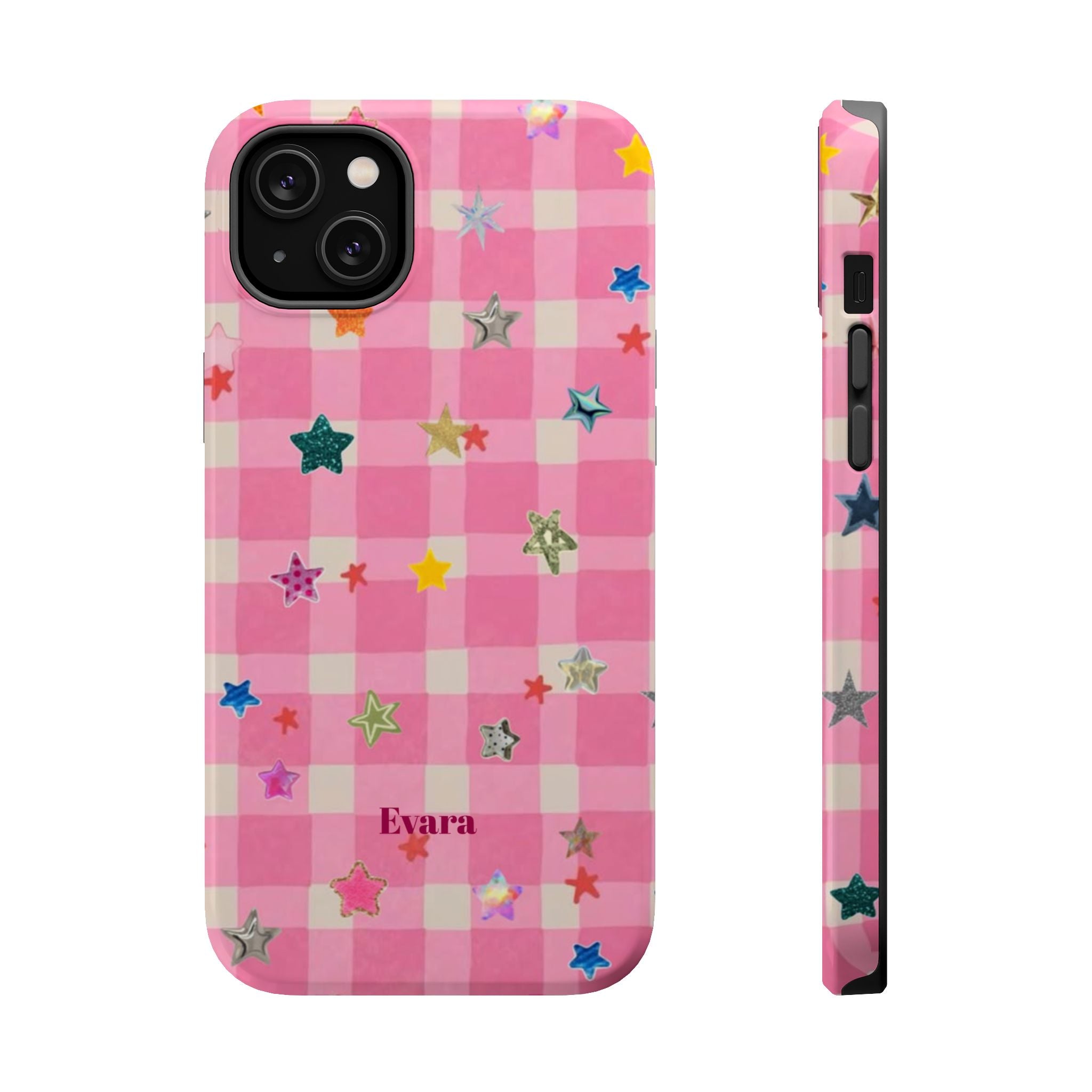 Pink Gingham Star Phone Case- Magsafe