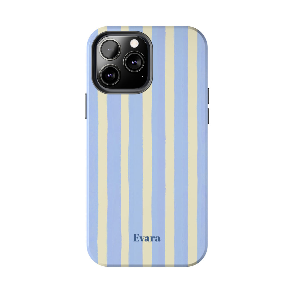 Pastel Blue & Cream Stripe Phone Case
