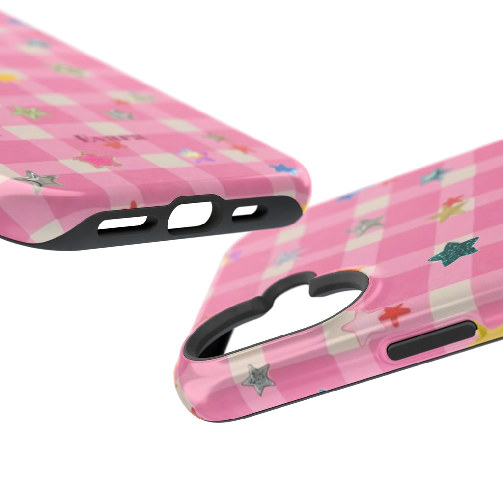 Pink Gingham Star Phone Case- Magsafe