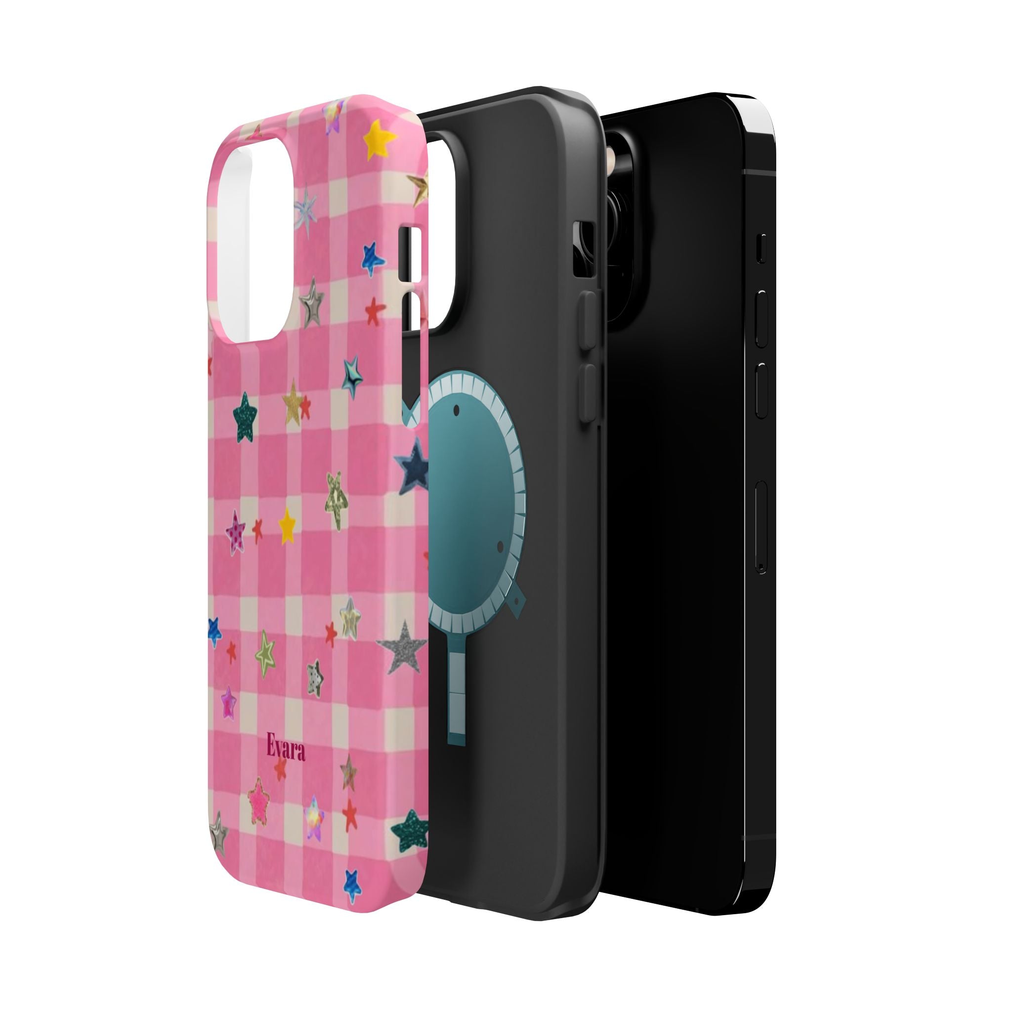 Pink Gingham Star Phone Case- Magsafe