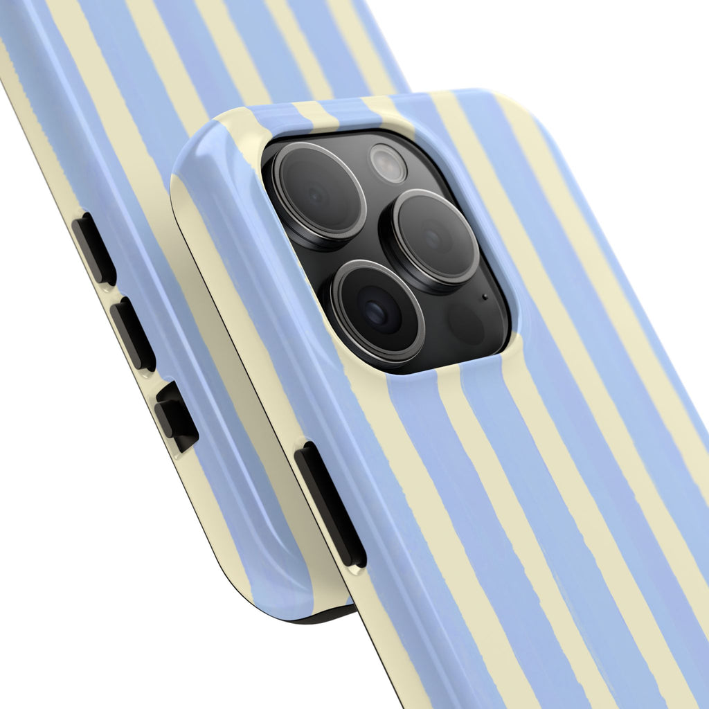Pastel Blue & Cream Stripe Phone Case