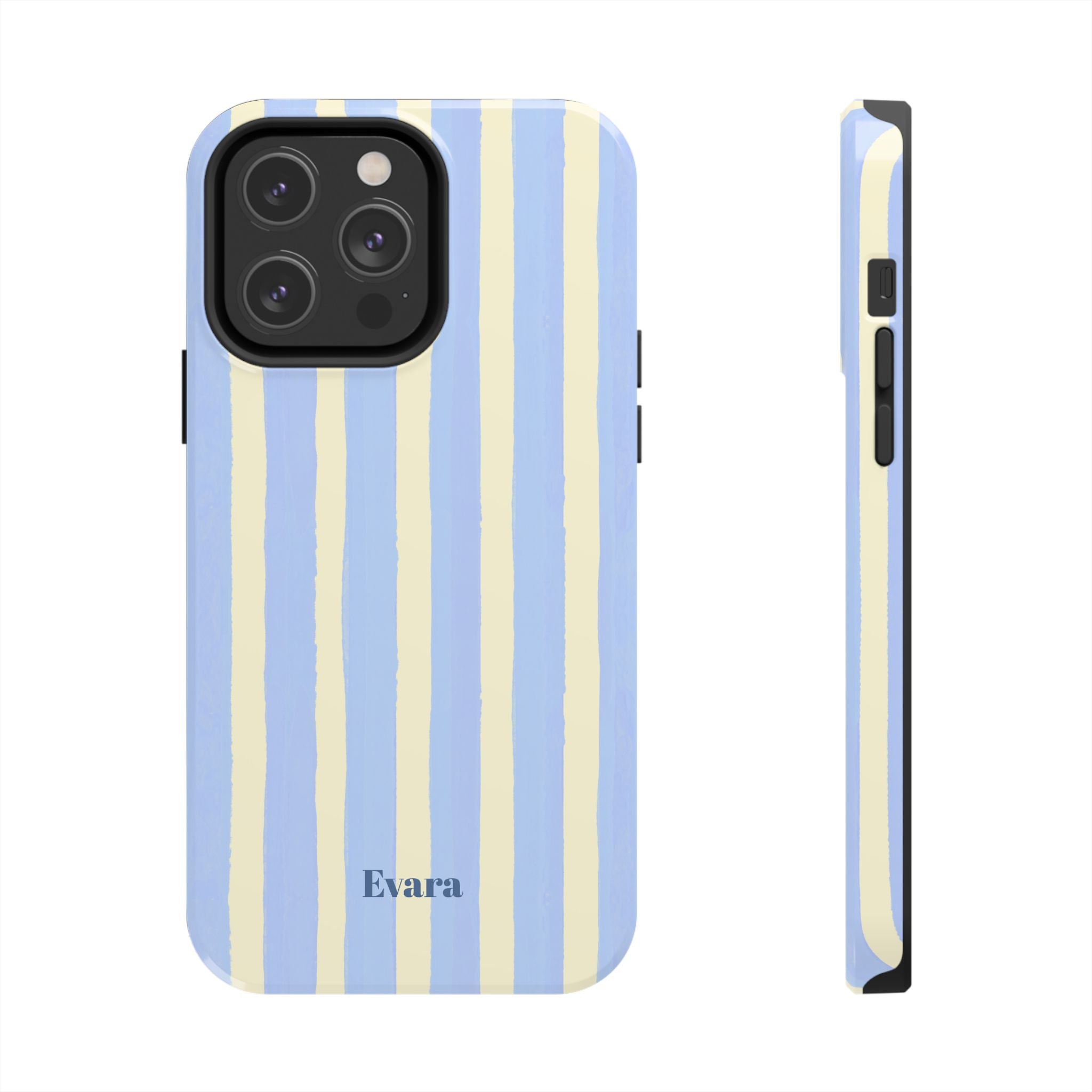 Pastel Blue & Cream Stripe Phone Case