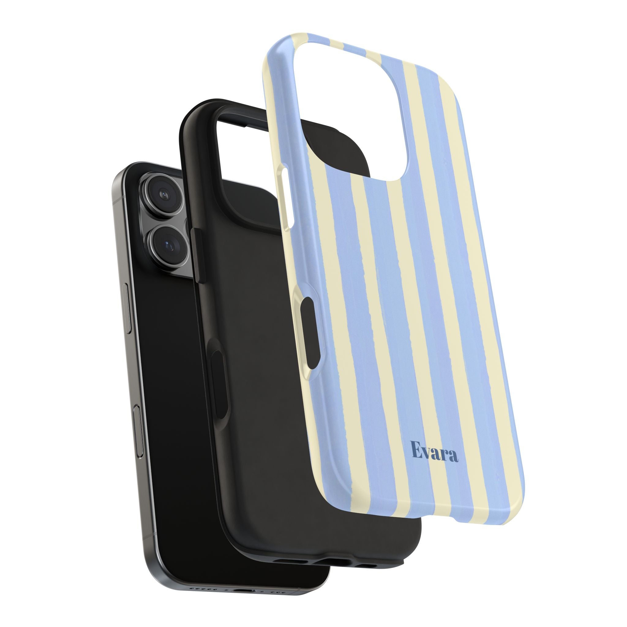Pastel Blue & Cream Stripe Phone Case