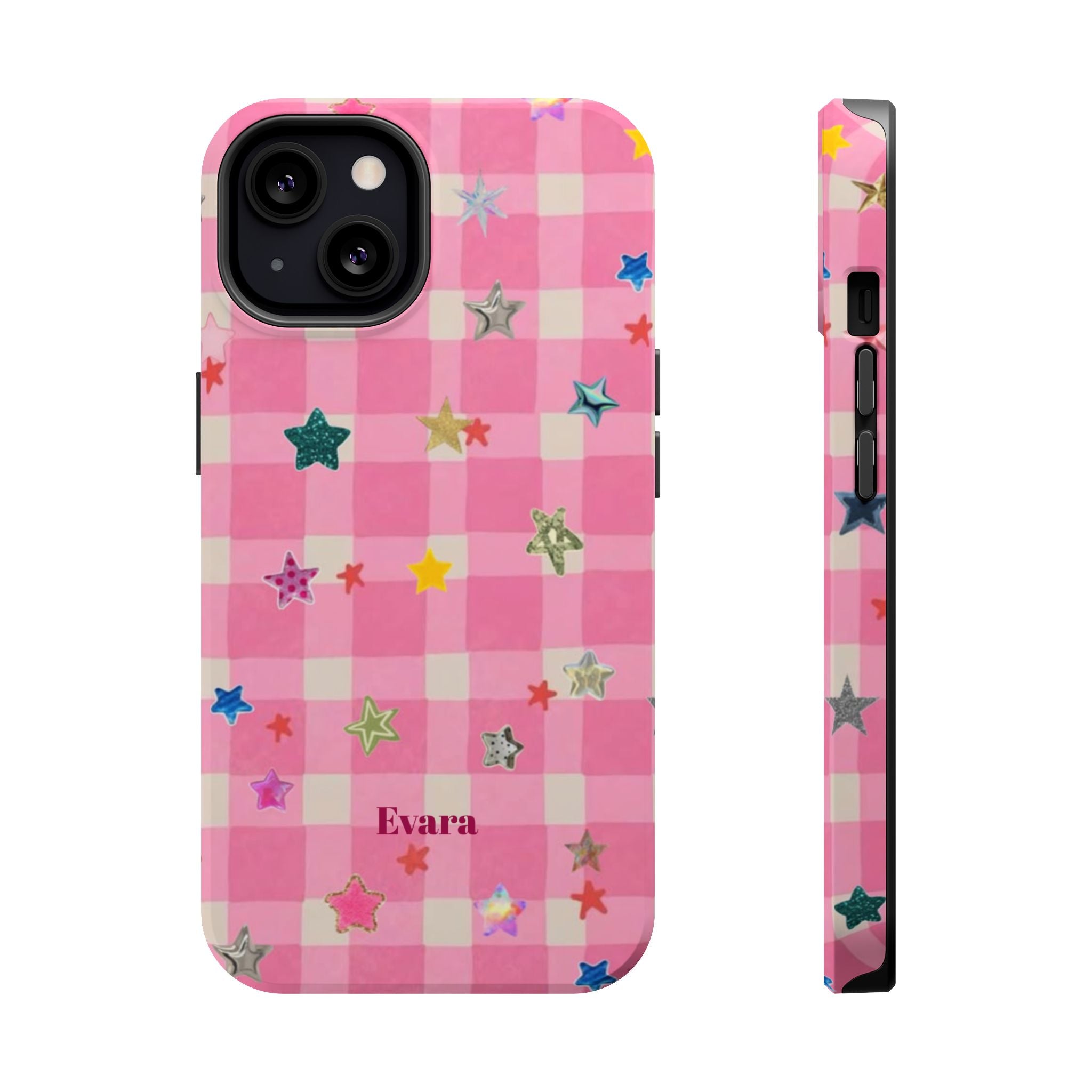 Pink Gingham Star Phone Case- Magsafe