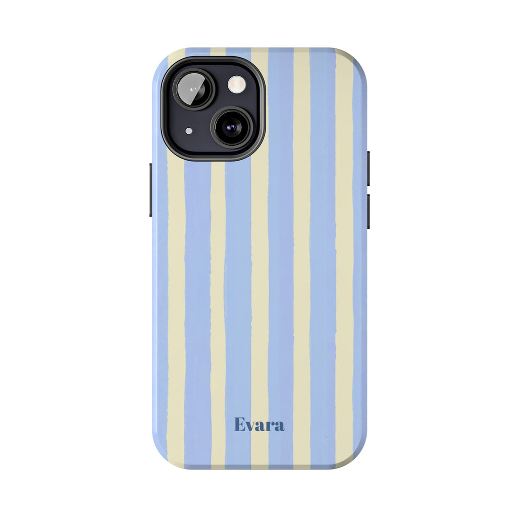 Pastel Blue & Cream Stripe Phone Case