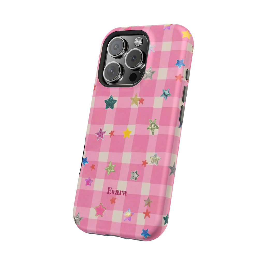 Pink Gingham Star Phone Case- Magsafe