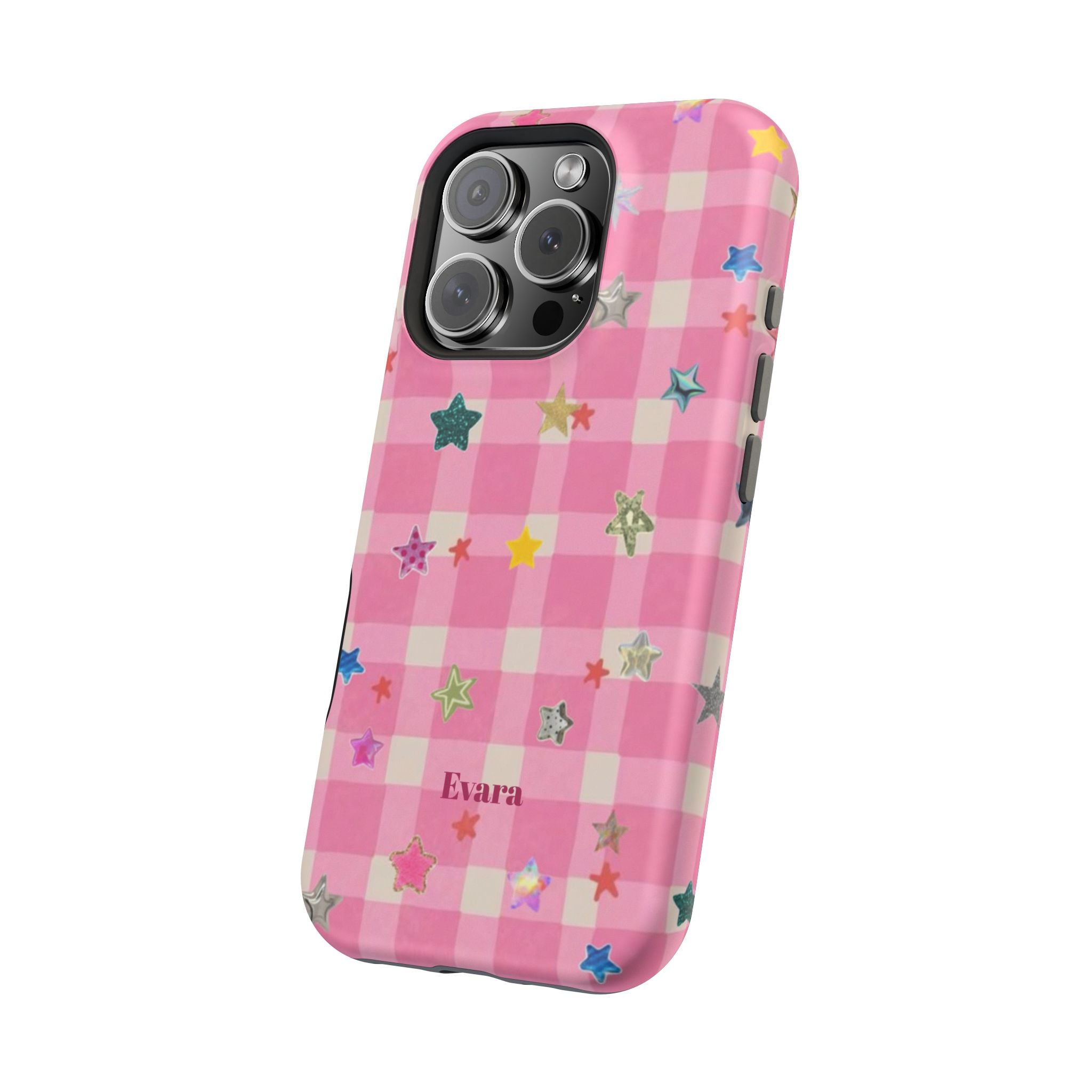 Pink Gingham Star Phone Case- Magsafe