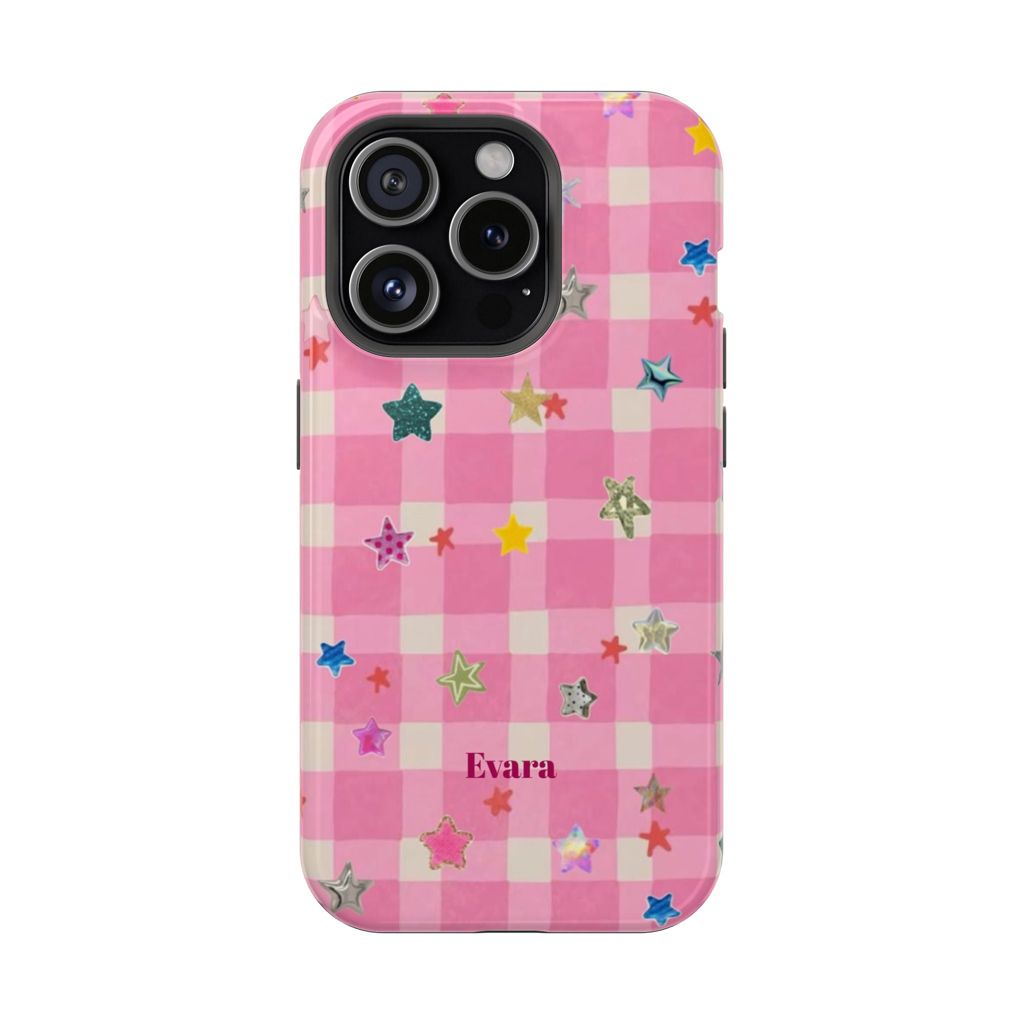 Pink Gingham Star Phone Case- Magsafe