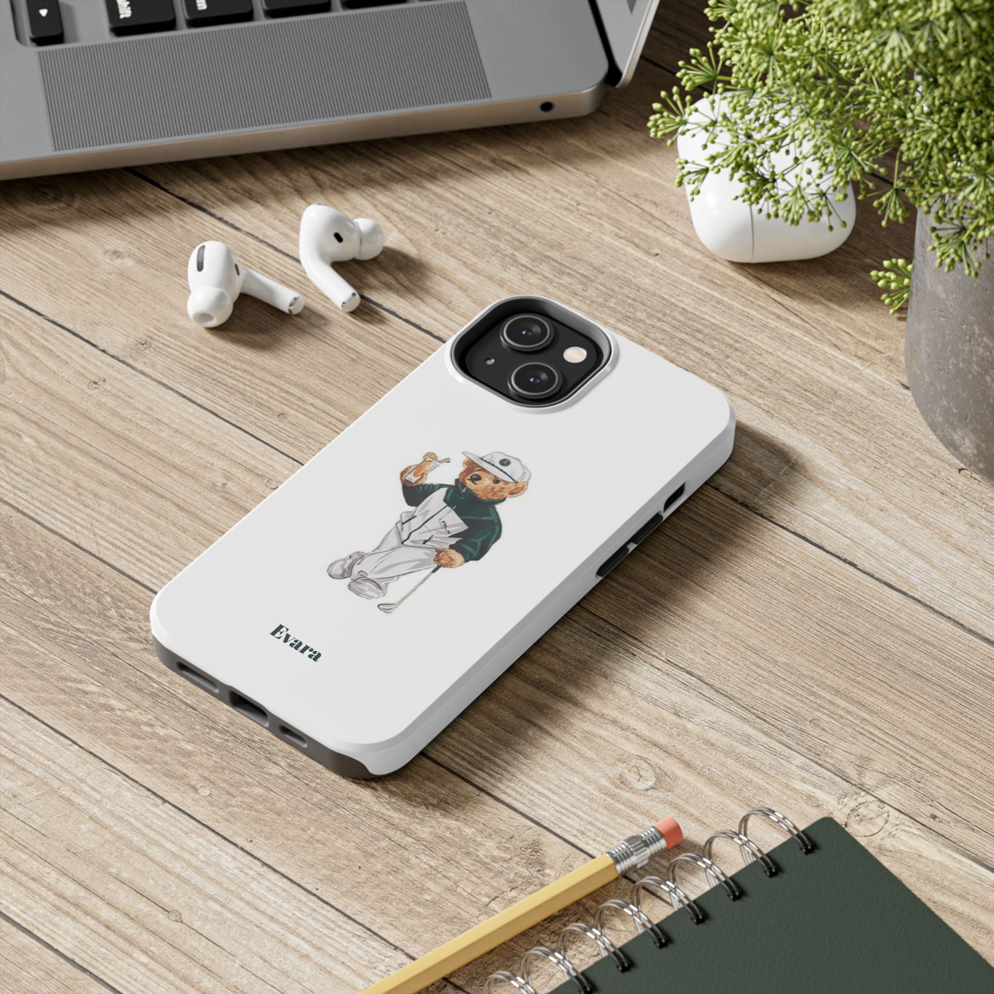 Tough Phone Case — Personalized Golf Bear Design