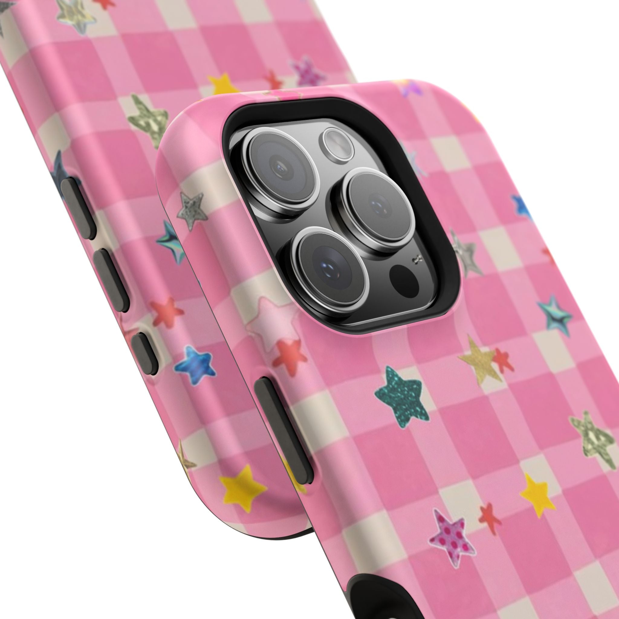 Pink Gingham Star Phone Case- Magsafe