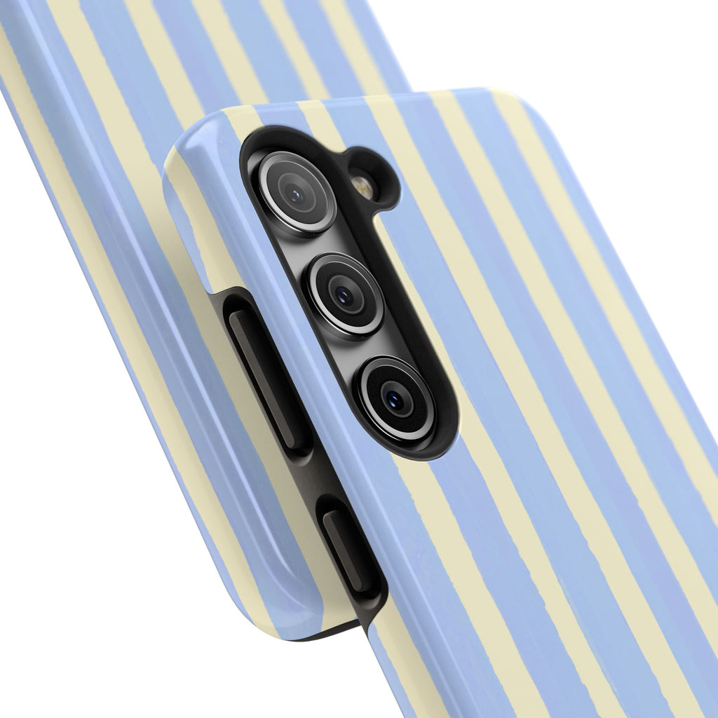 Pastel Blue & Cream Stripe Phone Case