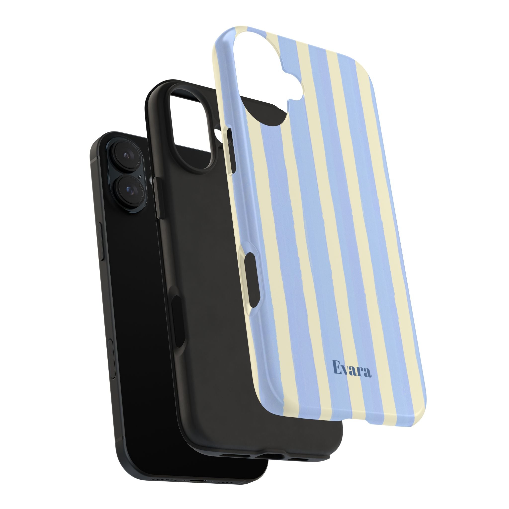 Pastel Blue & Cream Stripe Phone Case