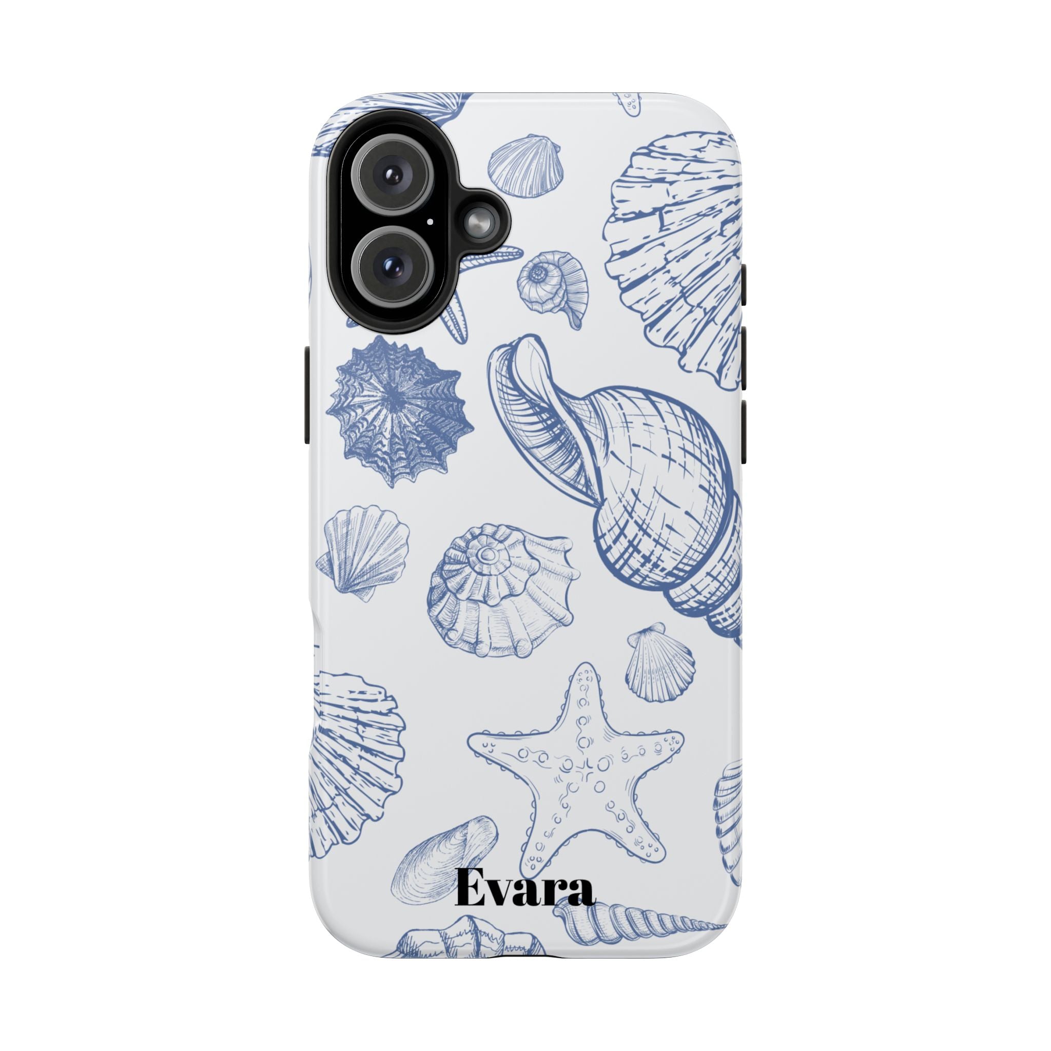 Blue Coastal Shell Pattern Phone Case