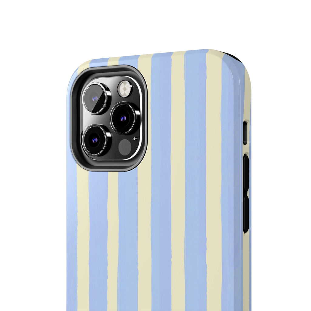 Pastel Blue & Cream Stripe Phone Case